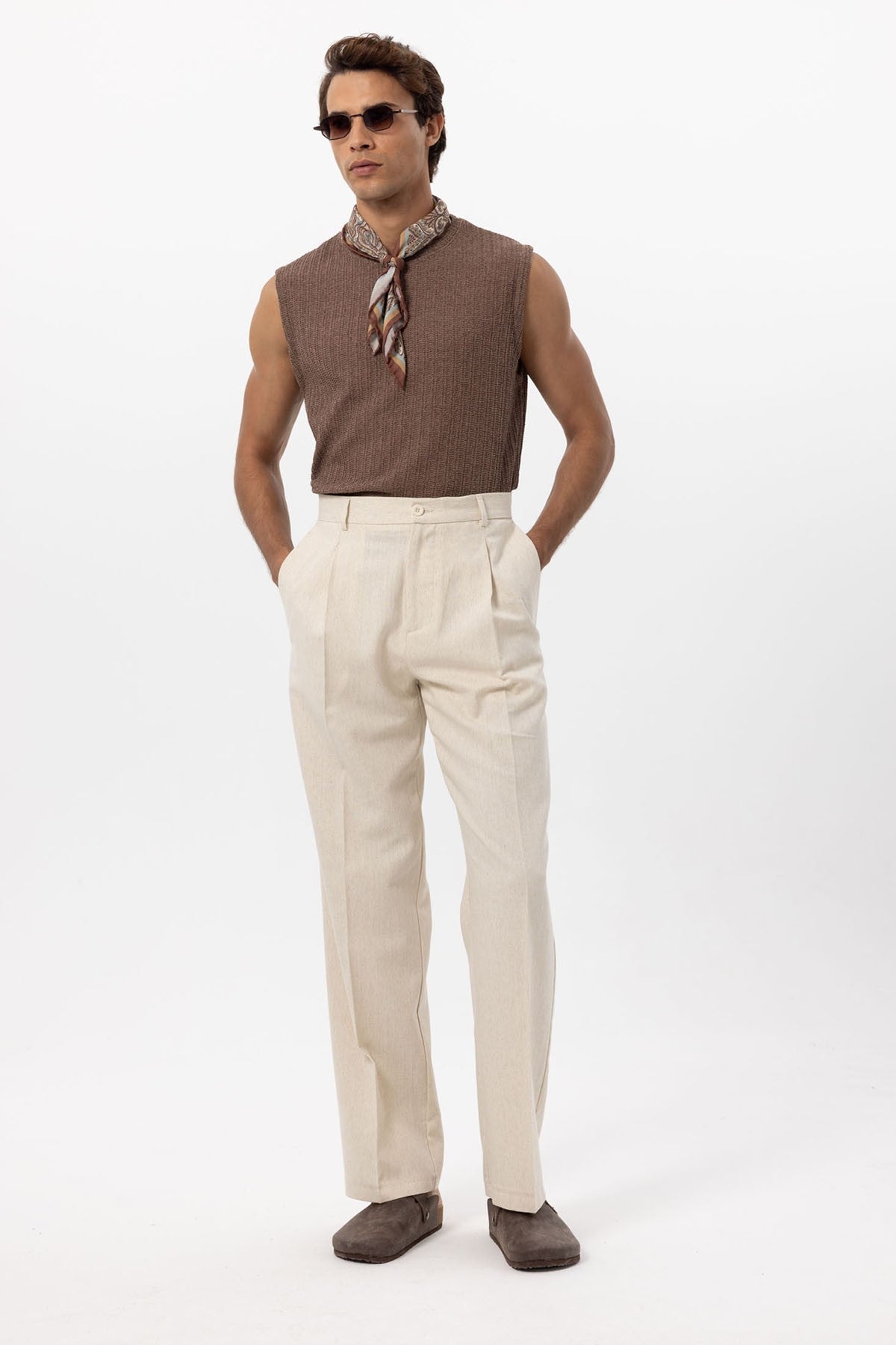 Antioch Linen-Blend Baggy Men's Pants