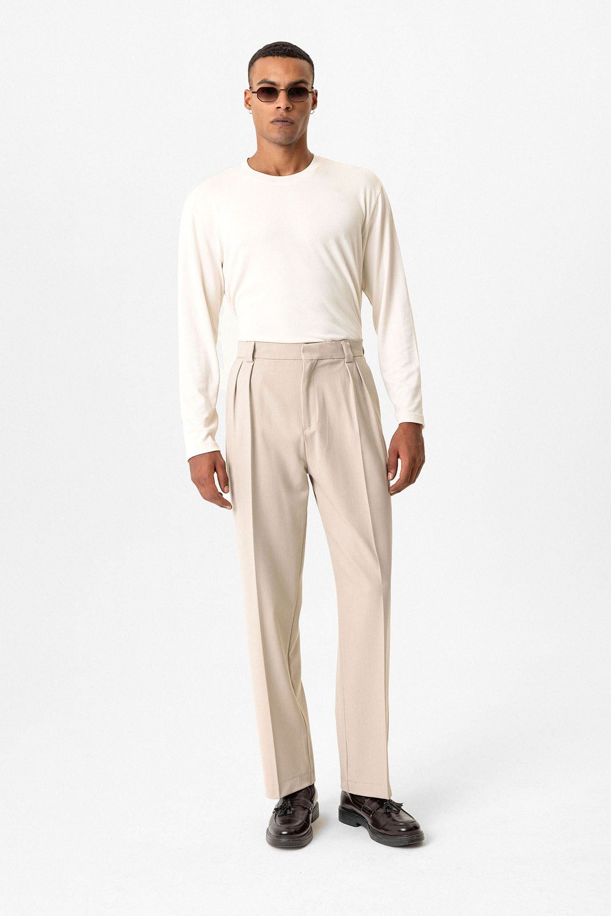 Antioch High-Waisted Pleated Relaxed-Fit Baggy Men's Pants