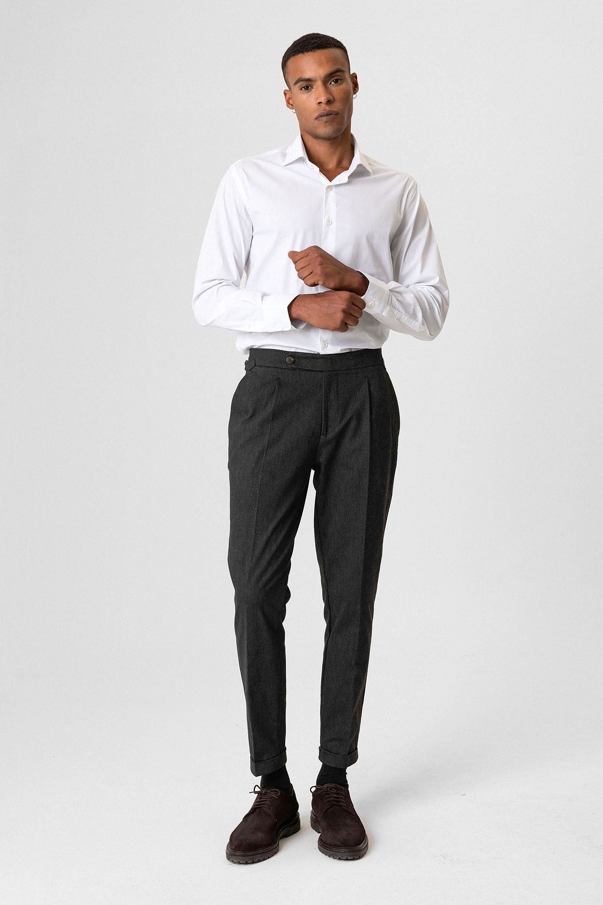 Antioch High-Waisted Pleated Double-Cuff Men's Pants