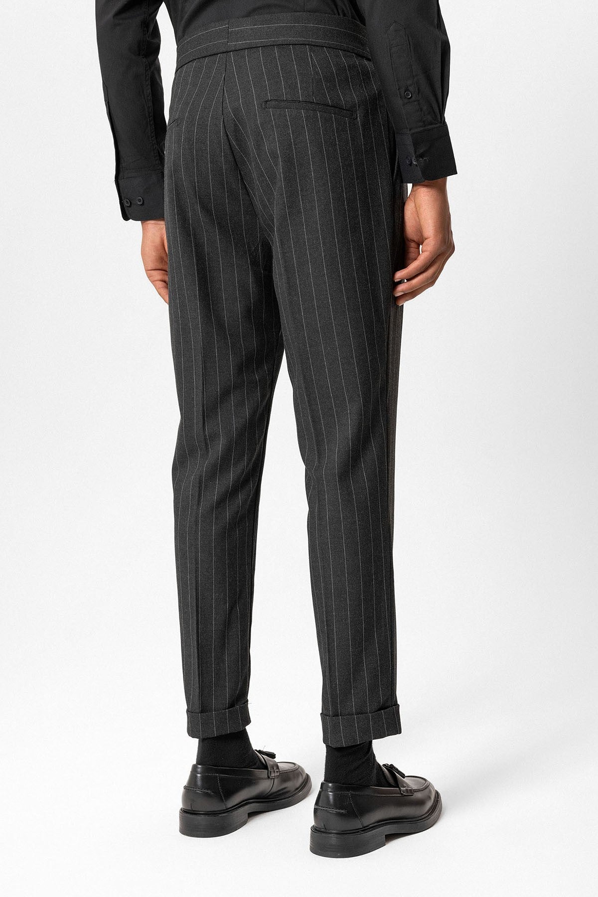 Antioch High-Waisted Pleated Striped Men's Pants
