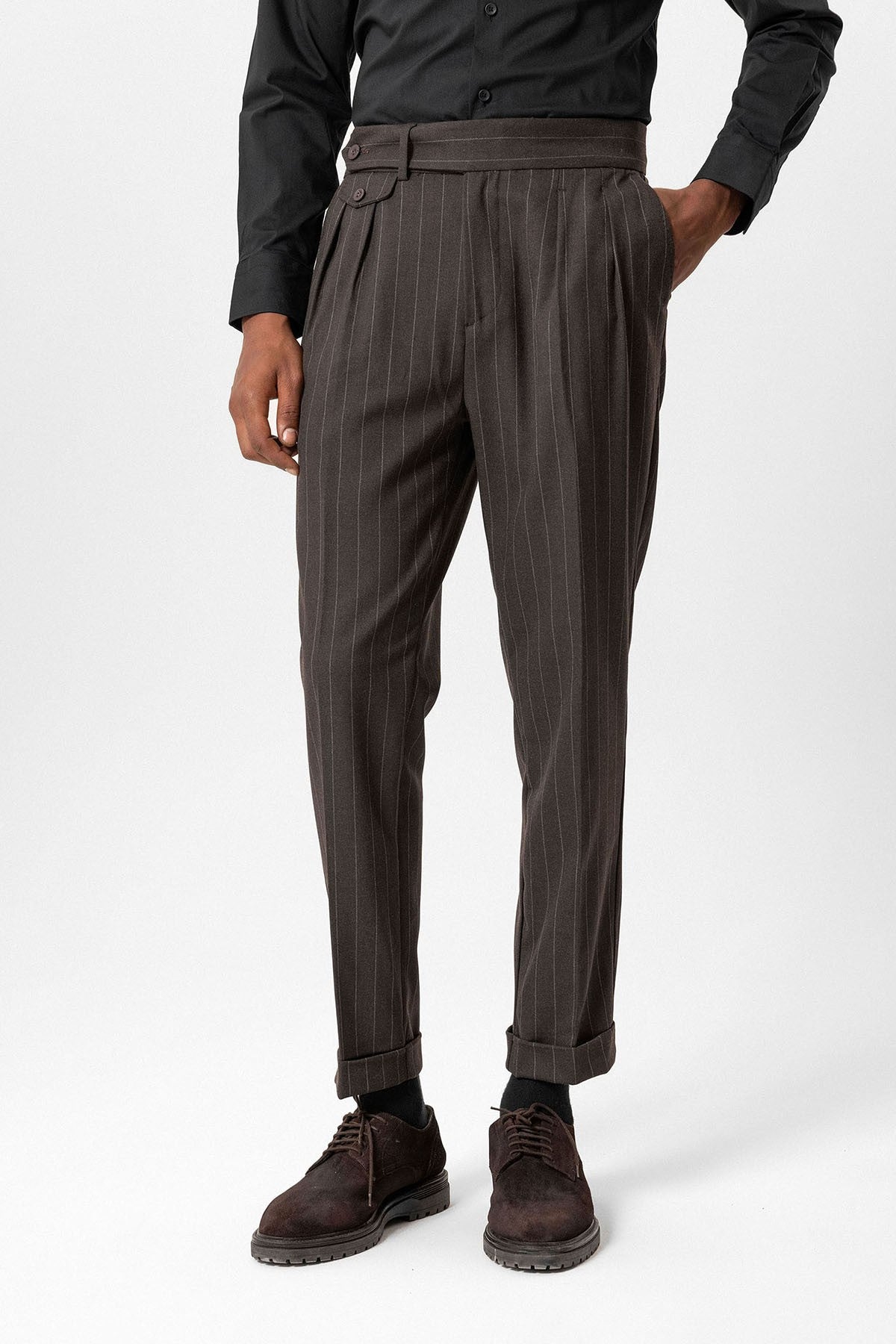 Antioch High-Waisted Pleated Striped Men's Pants