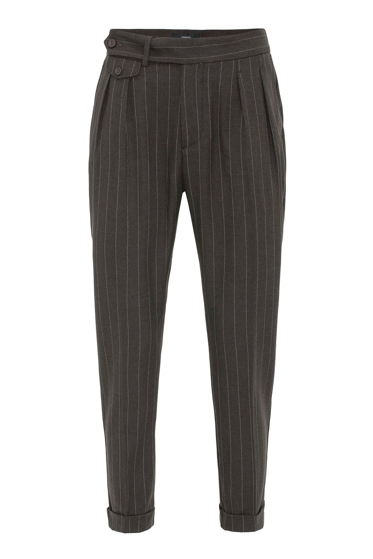 Antioch High-Waisted Pleated Striped Men's Pants