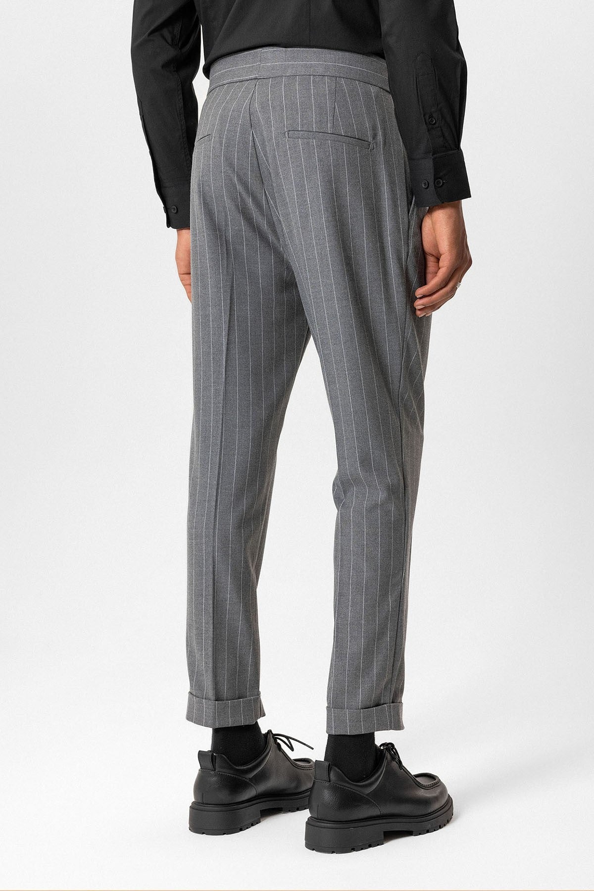 Antioch High-Waisted Pleated Striped Men's Pants