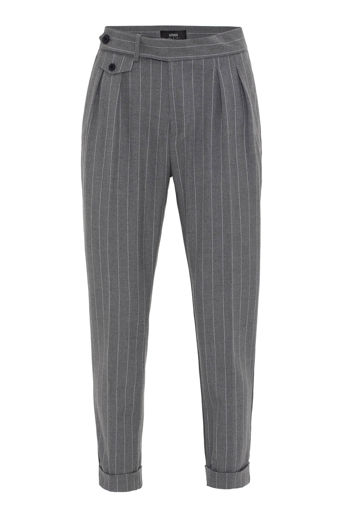 Antioch High-Waisted Pleated Striped Men's Pants