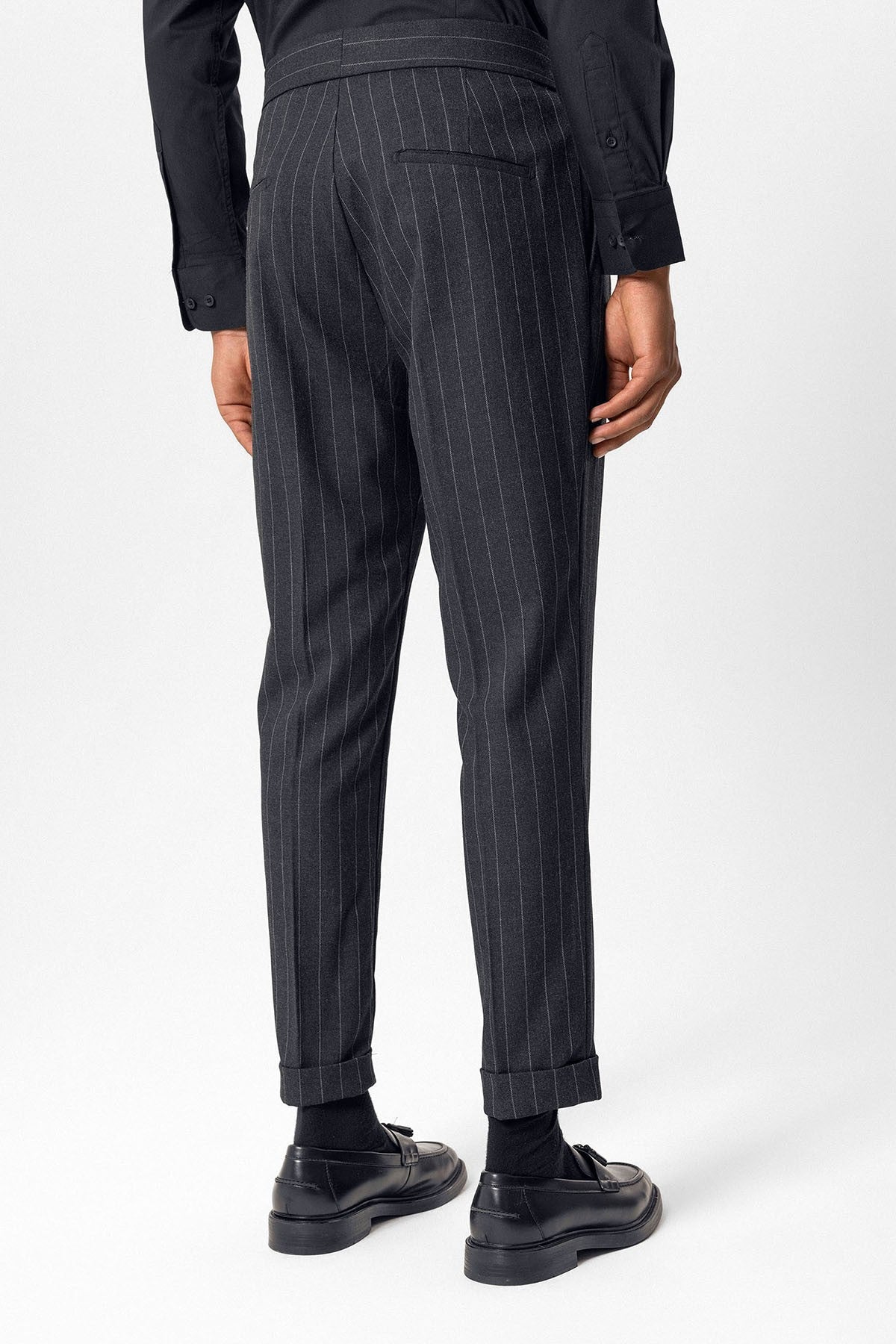 Antioch High-Waisted Pleated Striped Men's Pants