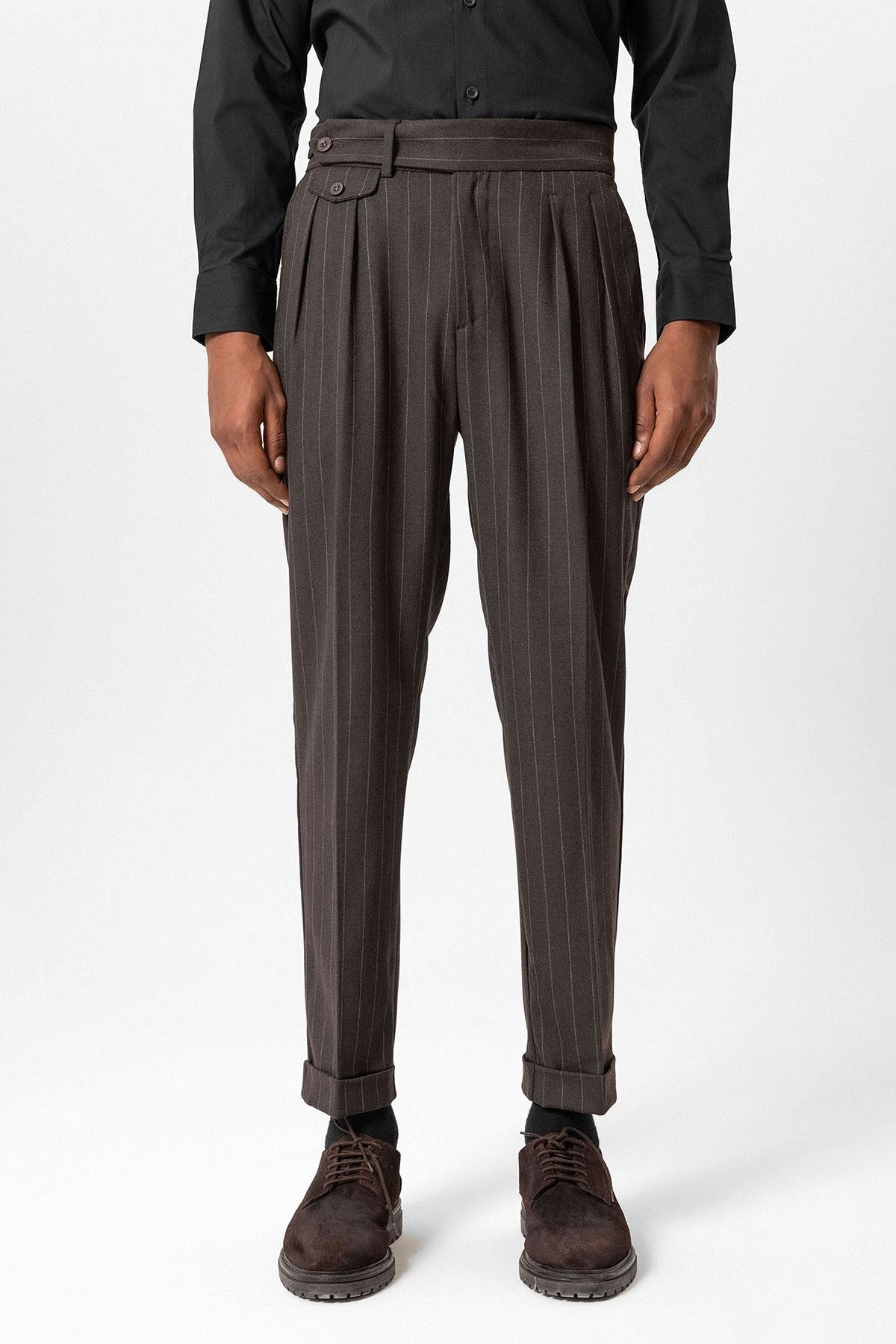 Antioch High-Waisted Pleated Striped Men's Pants