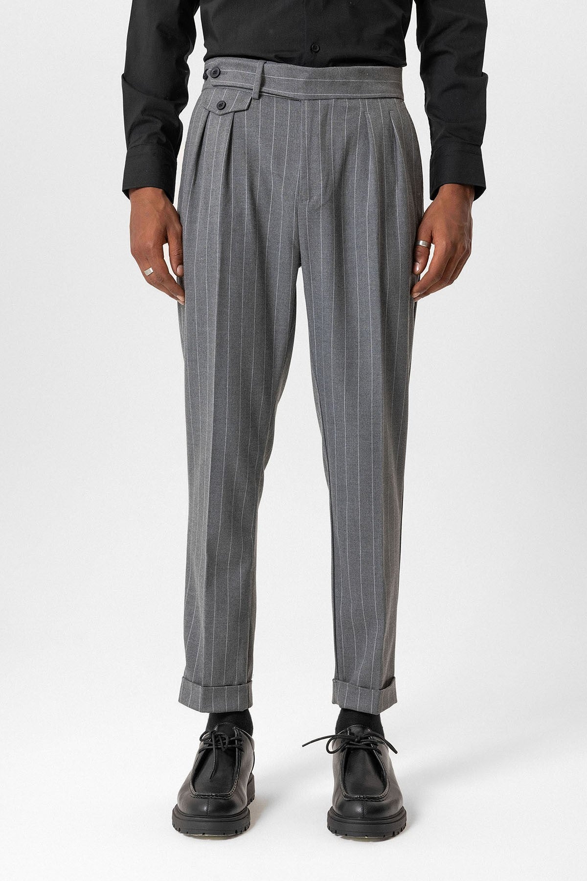 Antioch High-Waisted Pleated Striped Men's Pants