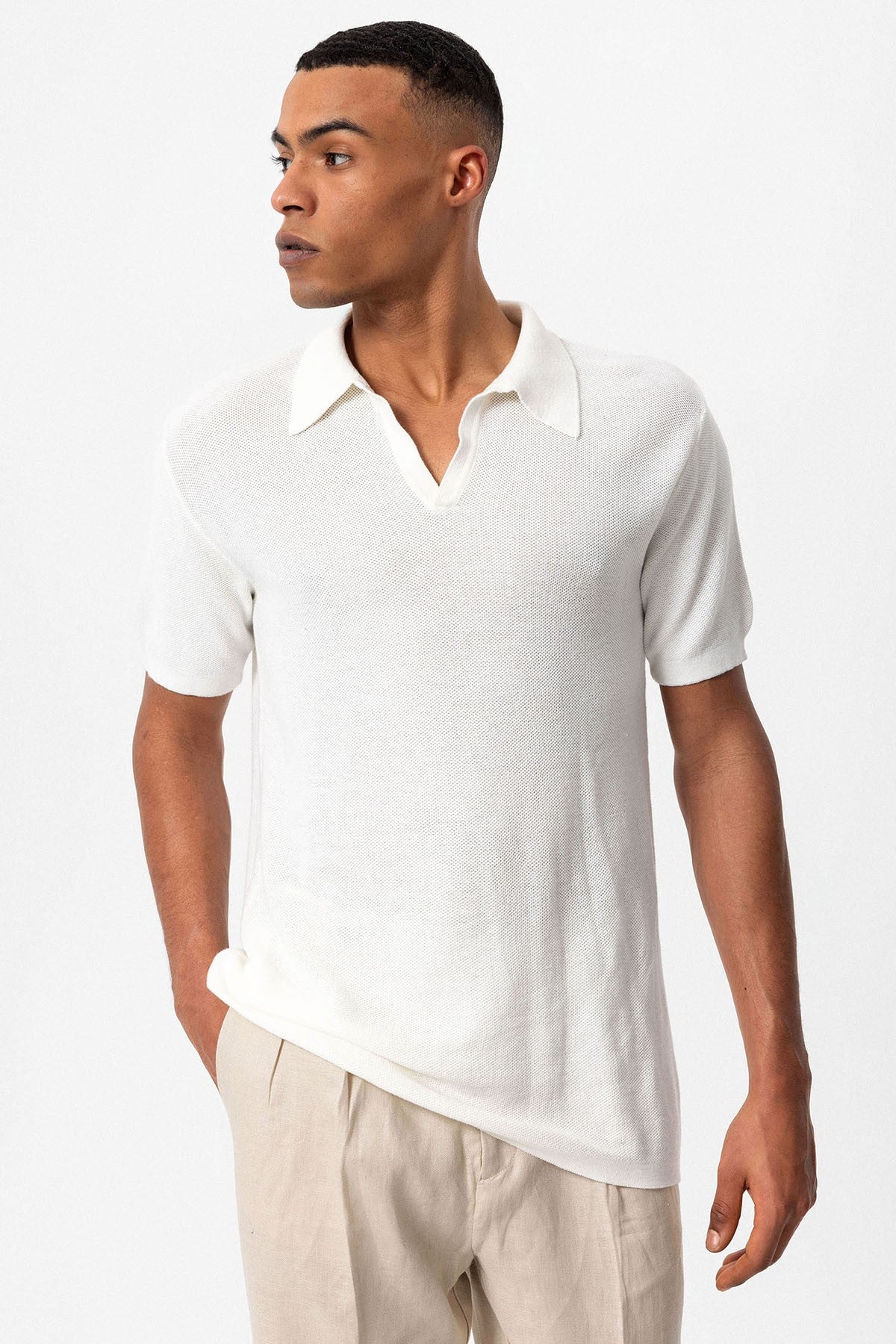 Antioch Polo-Neck Men's Knit T-Shirt