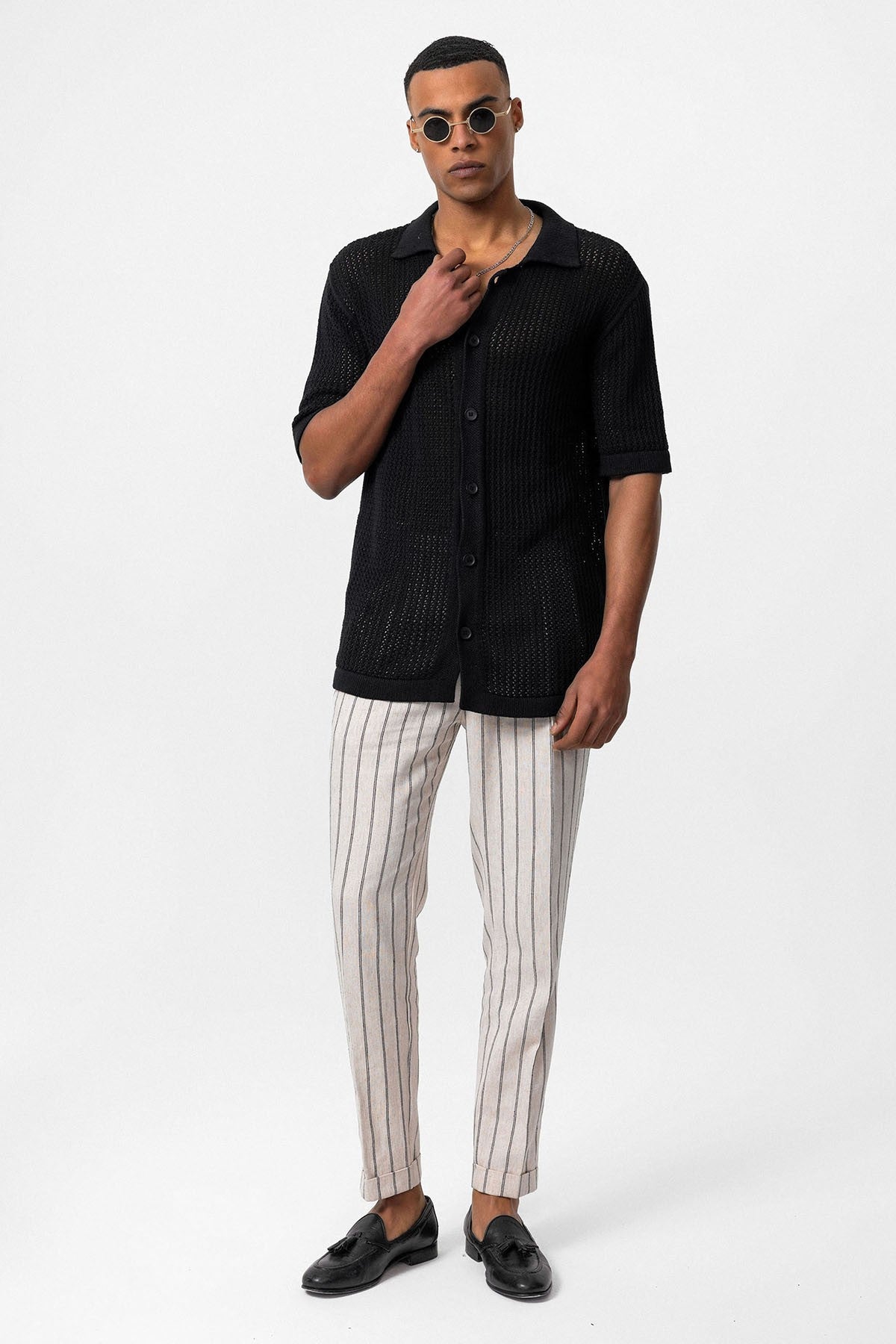 Antioch Short-Sleeved Openwork Men's Shirt