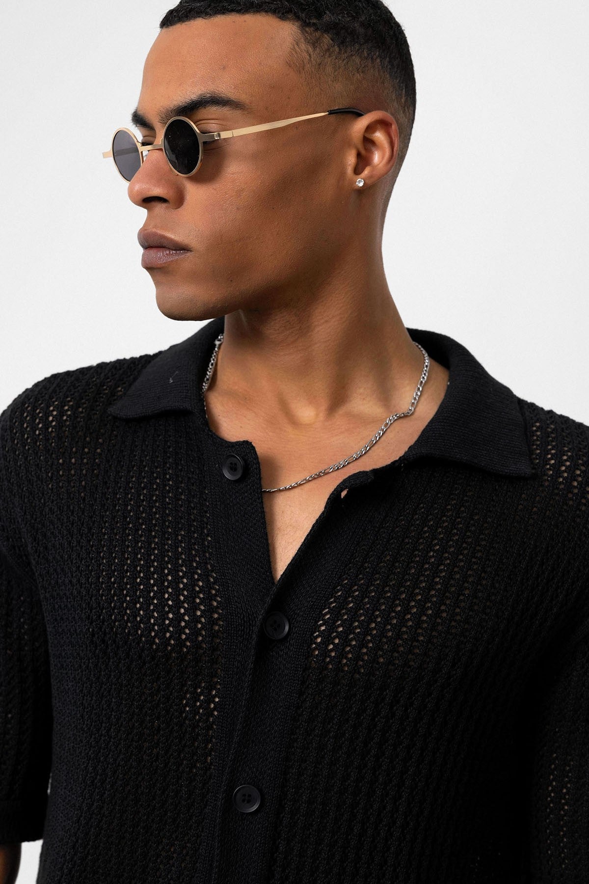 Antioch Short-Sleeved Openwork Men's Shirt