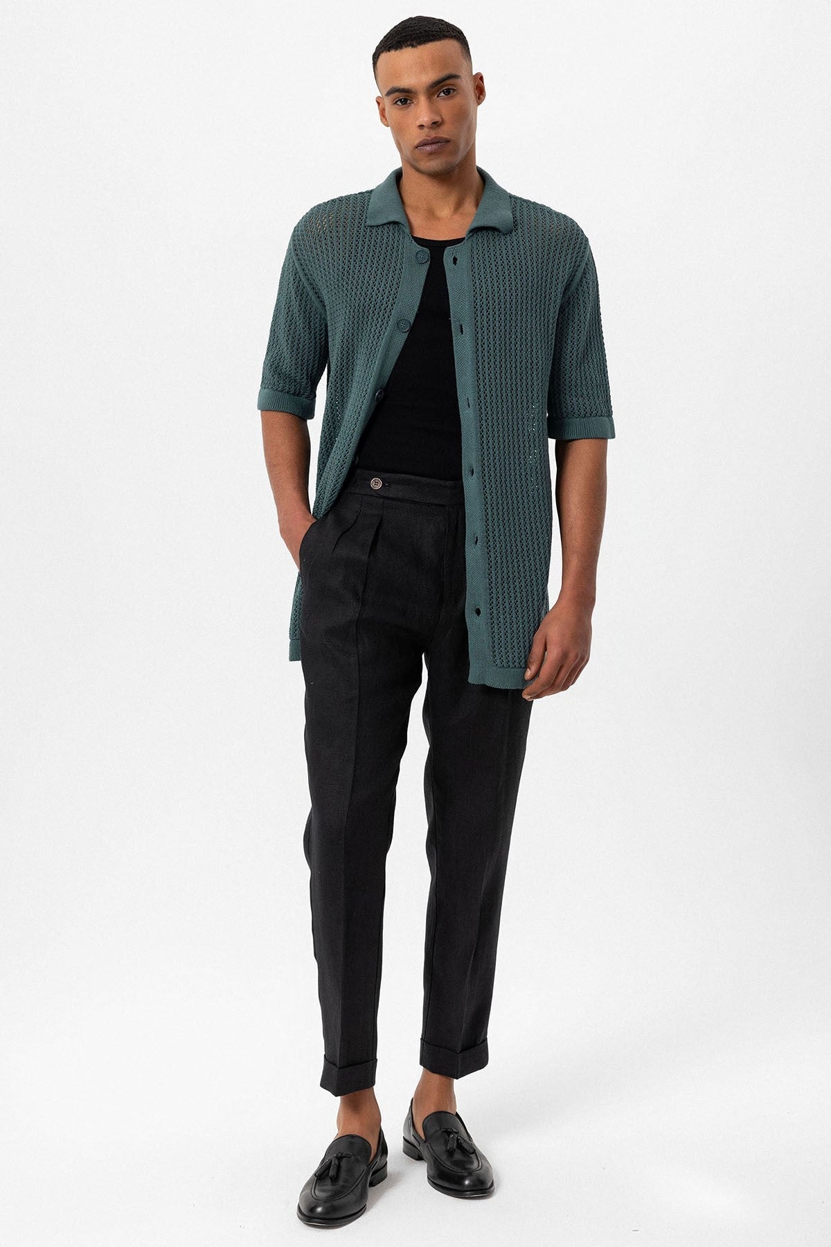 Antioch Short-Sleeved Openwork Men's Shirt