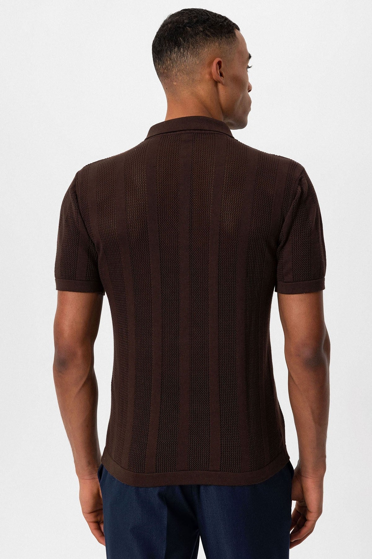 Antioch Polo-Neck Zipper-Front Knit Men's T-Shirt