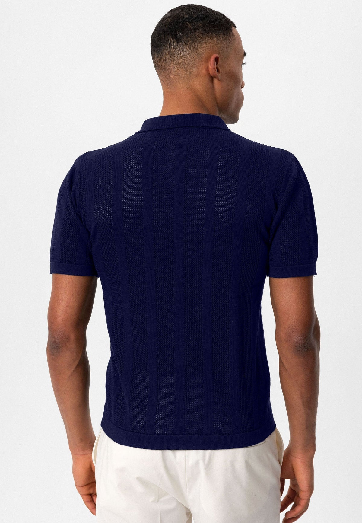 Antioch Polo-Neck Zipper-Front Knit Men's T-Shirt