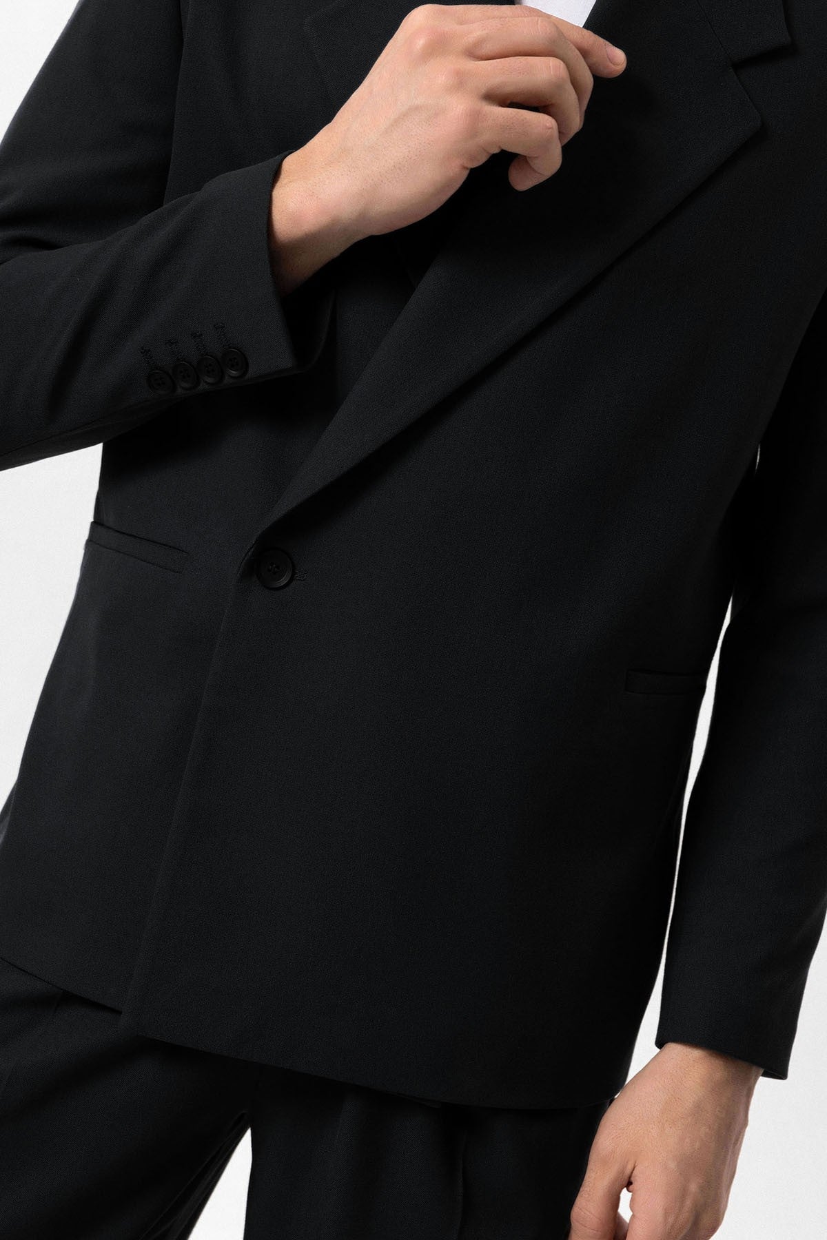Men's Double-Breasted Blazer with Slit Pockets