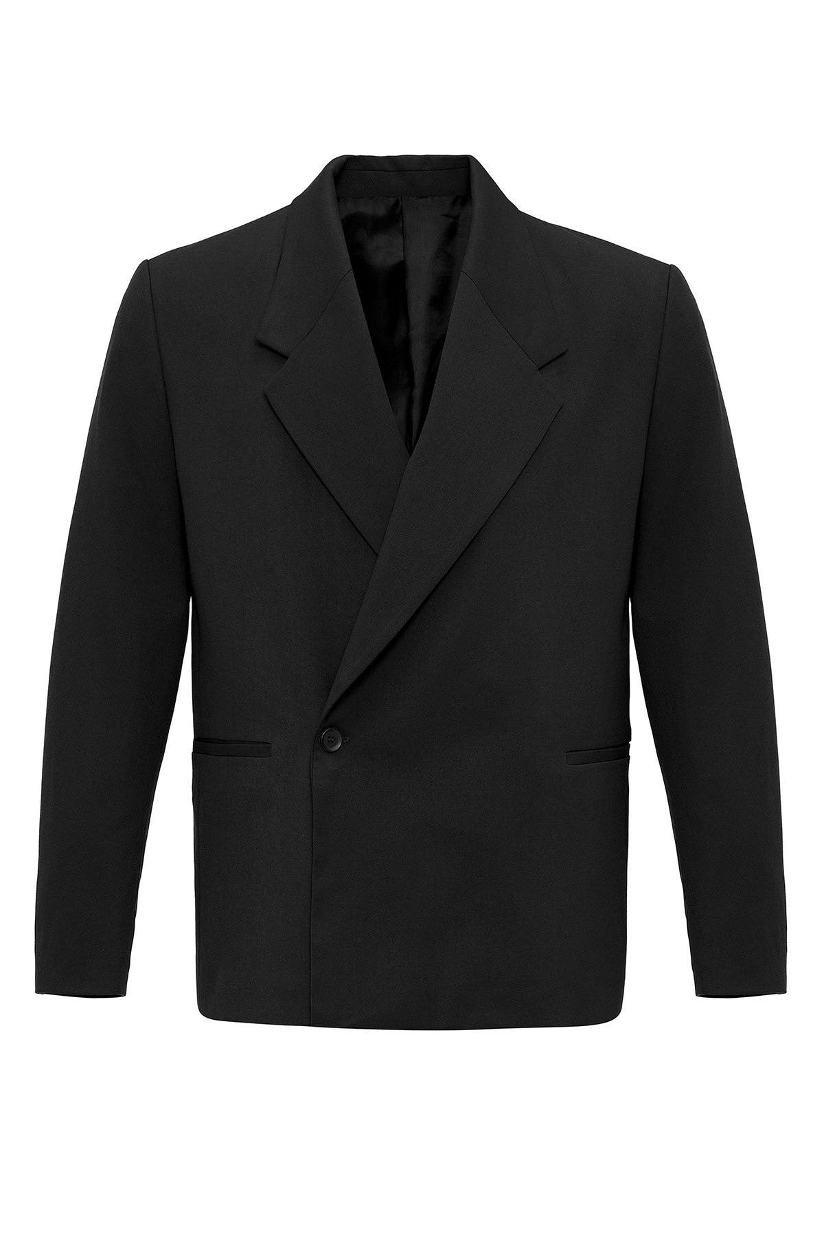 Men's Double-Breasted Blazer with Slit Pockets