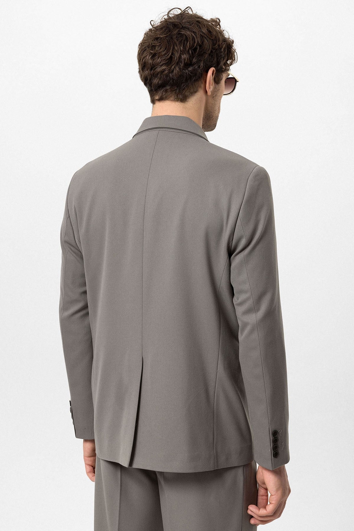Men's Double-Breasted Blazer with Slit Pockets