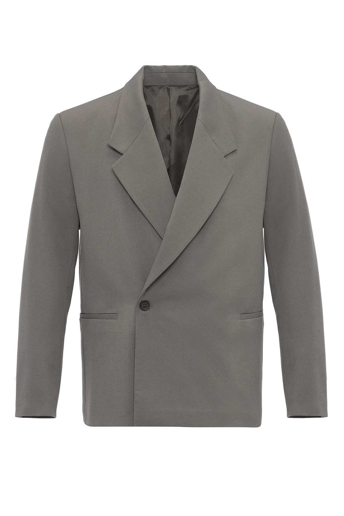Men's Double-Breasted Blazer with Slit Pockets