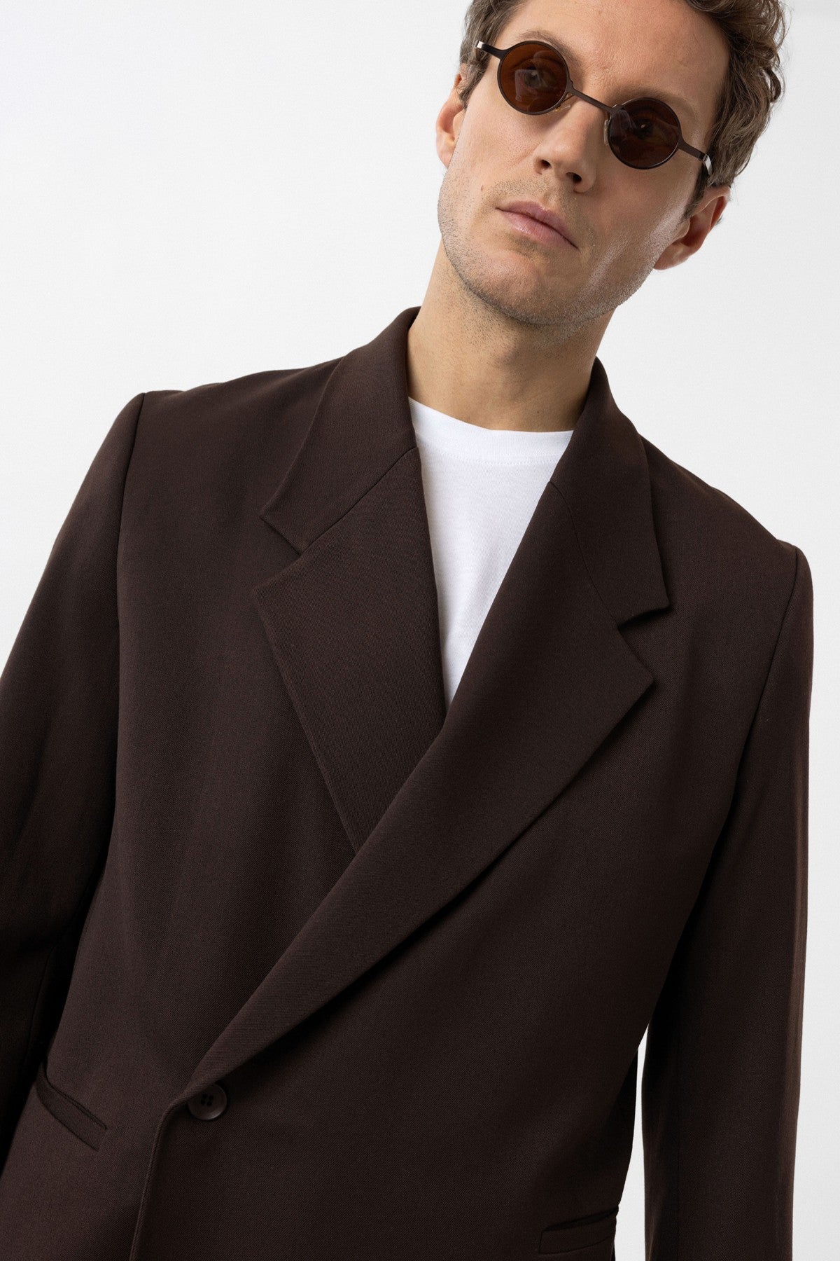 Men's Double-Breasted Blazer with Slit Pockets