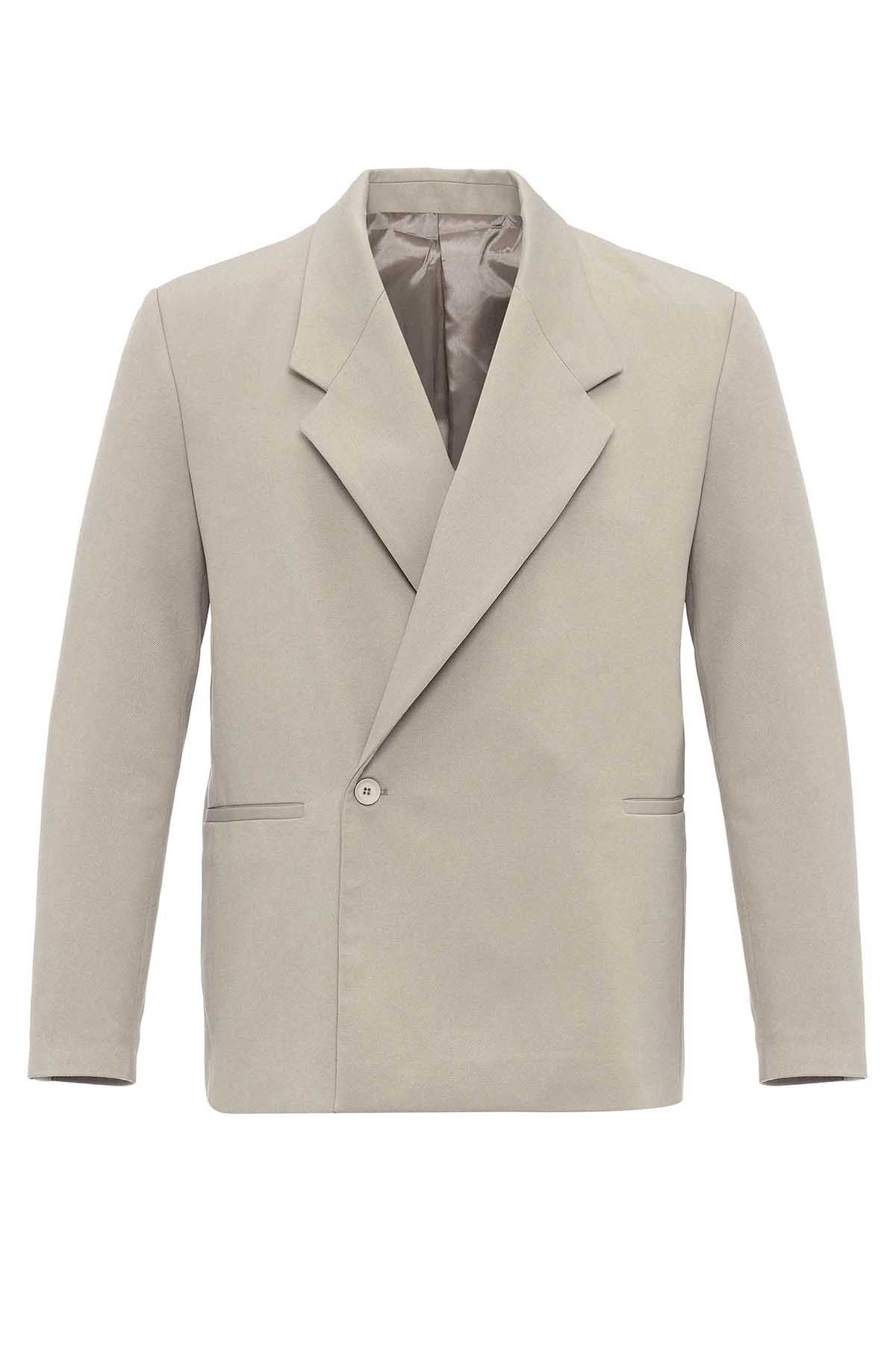 Men's Double-Breasted Blazer with Slit Pockets