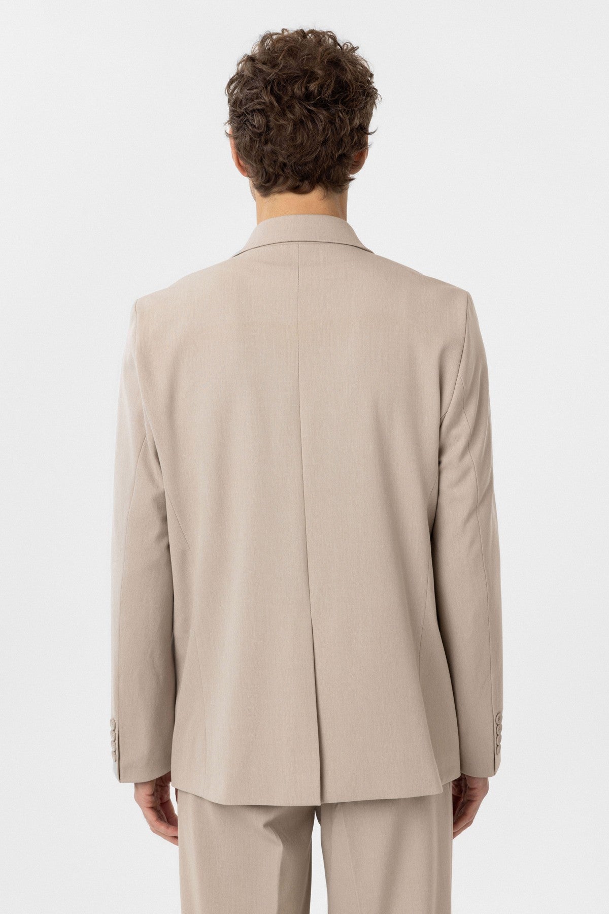 Men's Double-Breasted Blazer with Slit Pockets