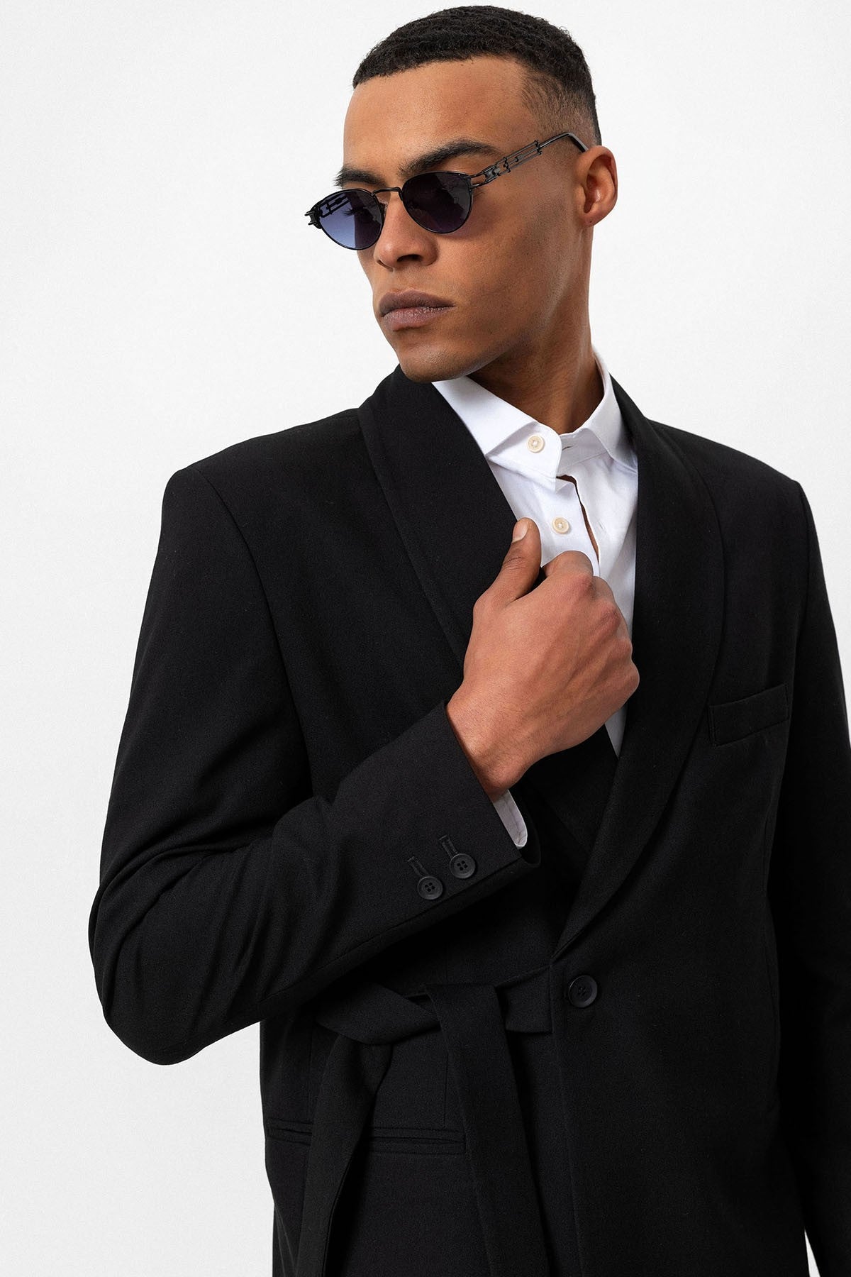 Antioch Double-Breasted Men's Blazer with Belt