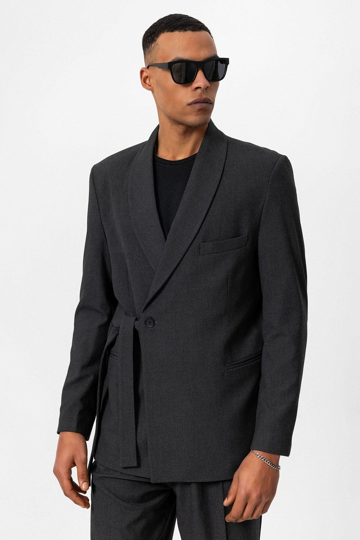 Antioch Double-Breasted Men's Blazer with Belt
