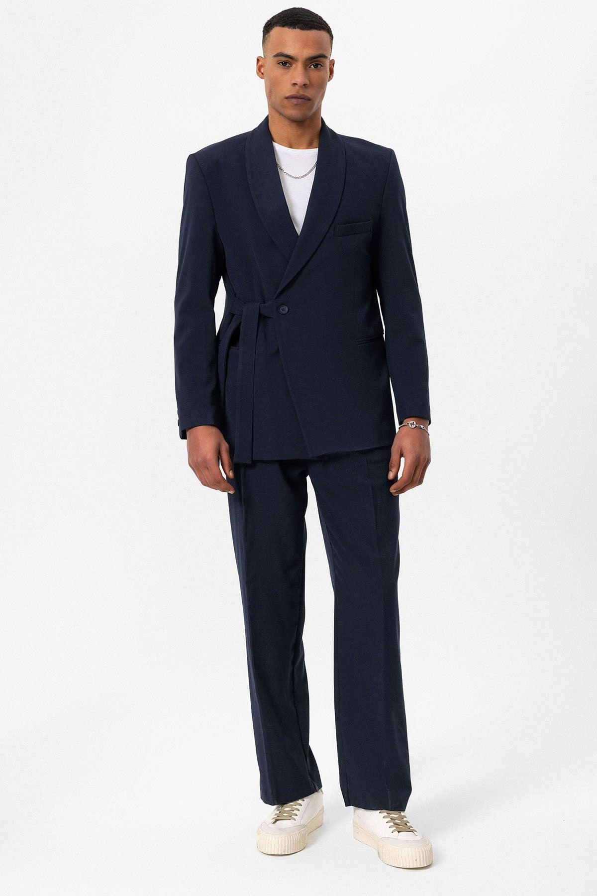 Antioch Double-Breasted Men's Blazer with Belt