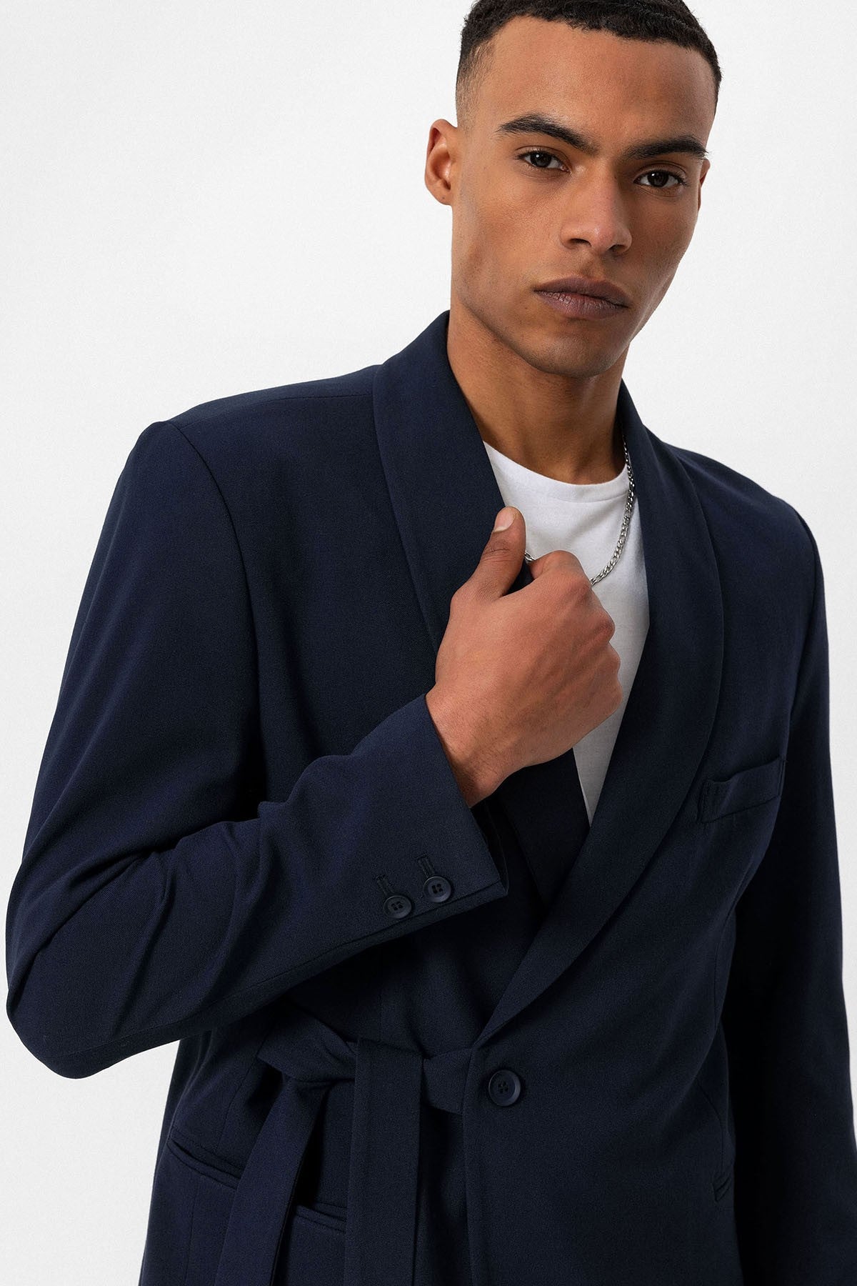 Antioch Double-Breasted Men's Blazer with Belt