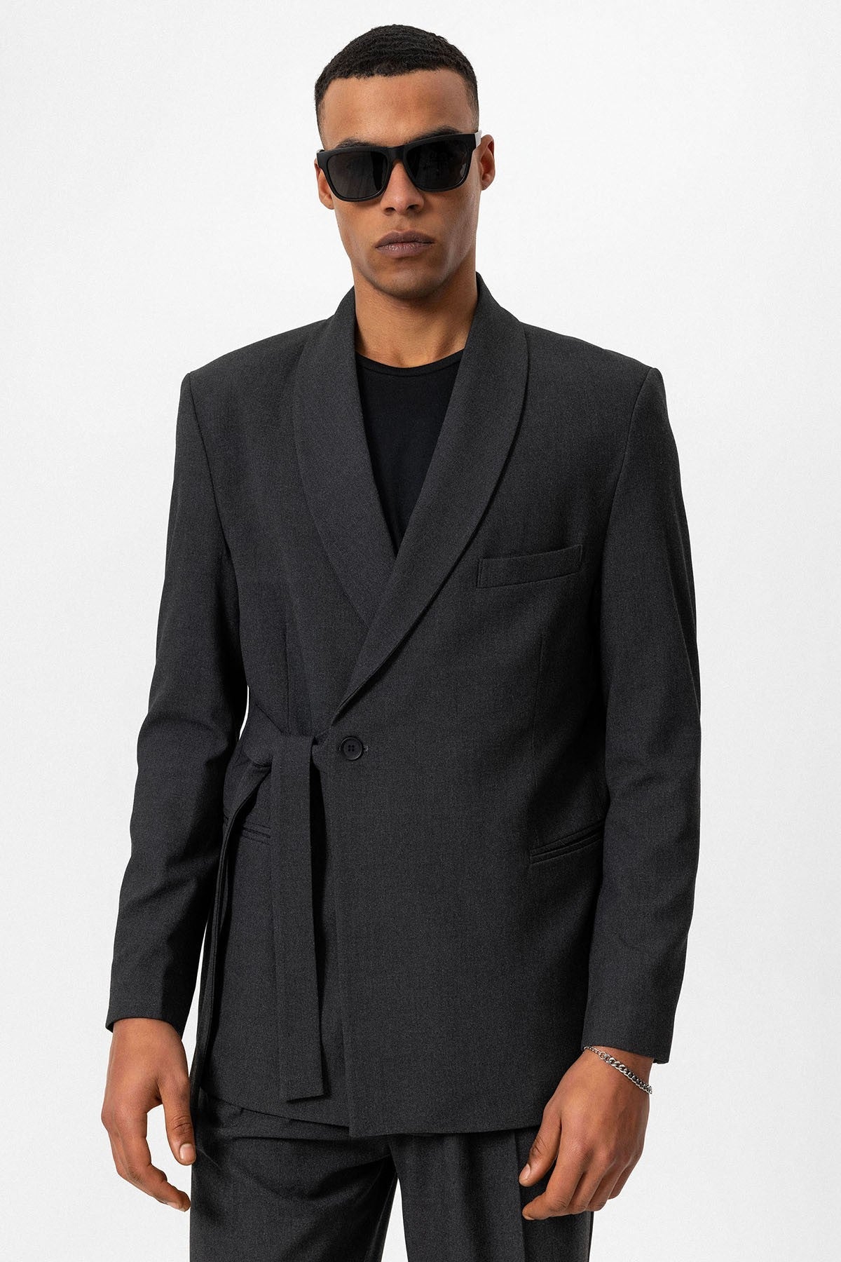 Antioch Double-Breasted Men's Blazer with Belt