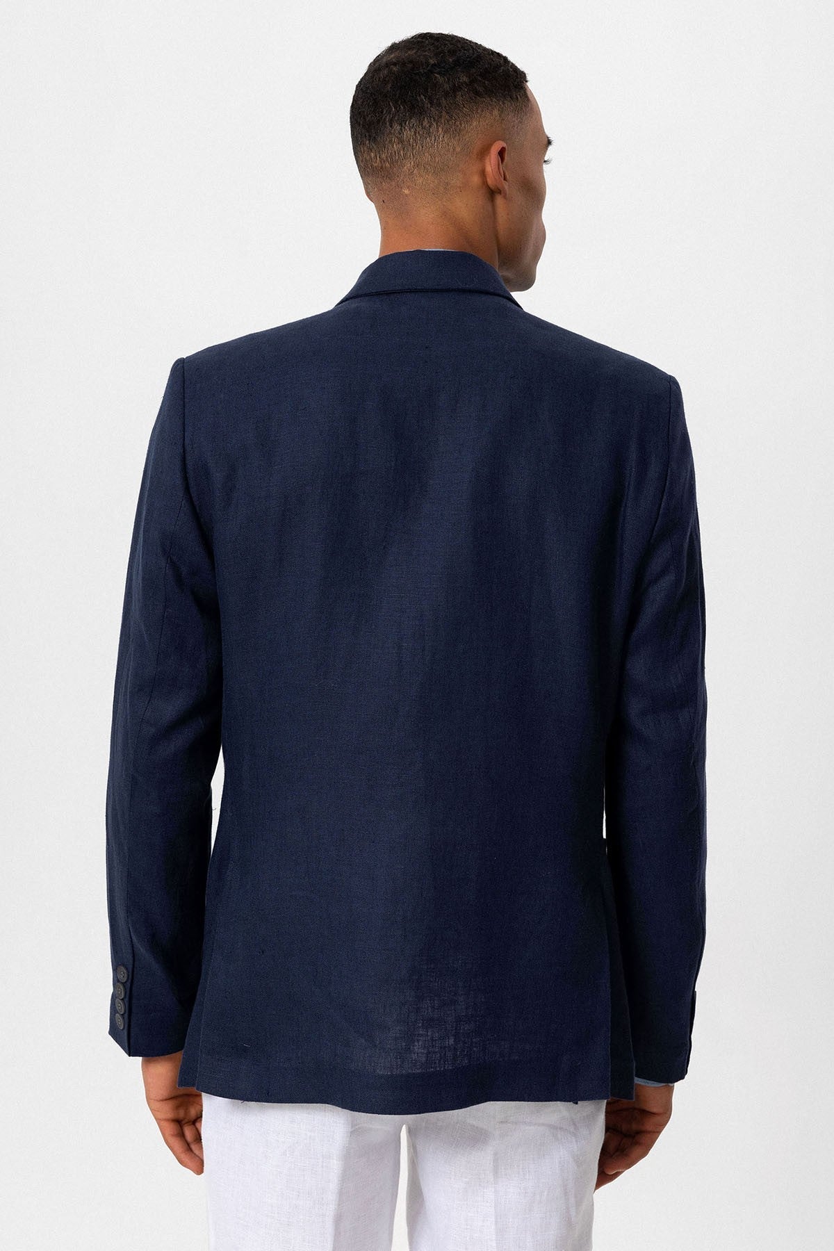 100% Linen Double-Breasted Men's Blazer