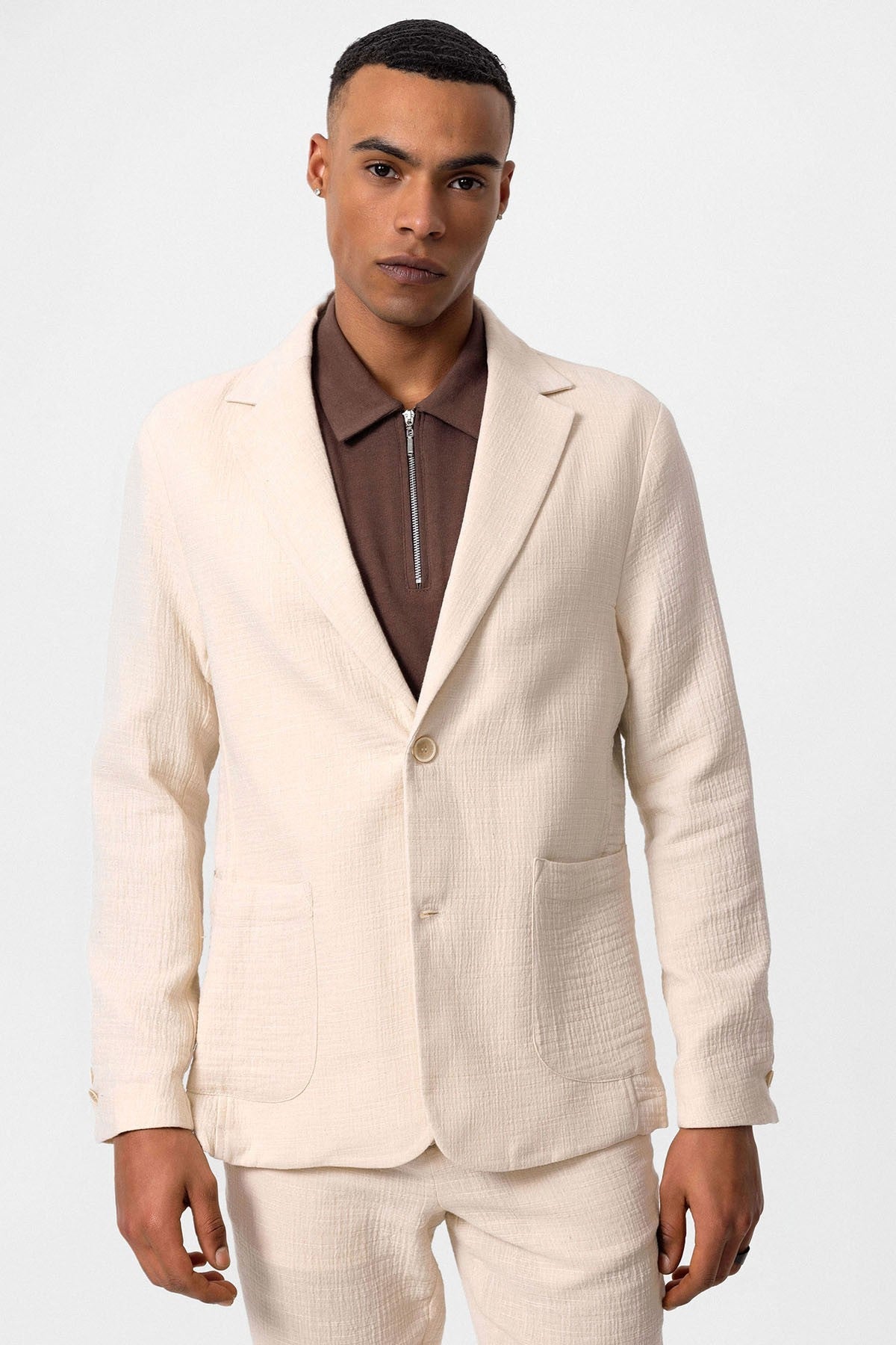 Antioch Men's Blazer Jacket with Side Pockets and No Lapels