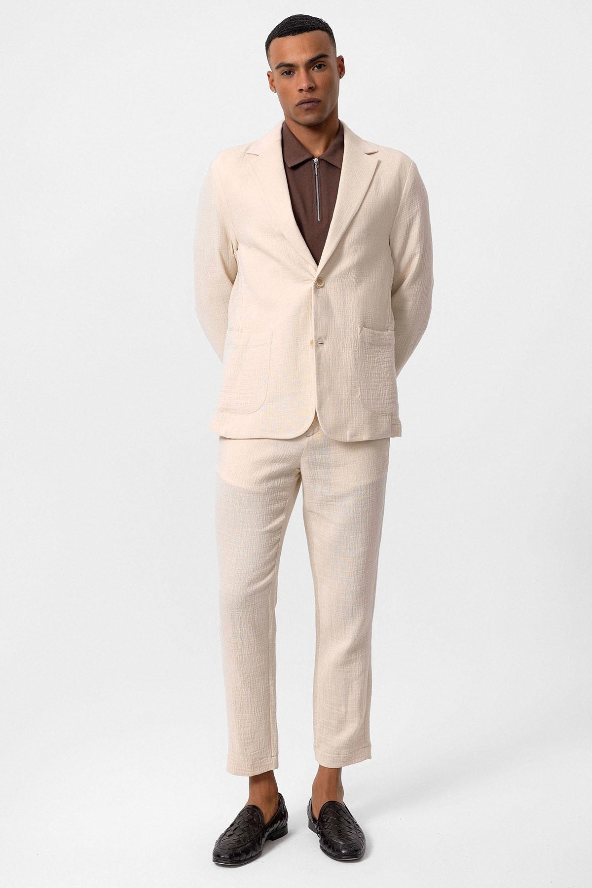Antioch Men's Blazer Jacket with Side Pockets and No Lapels
