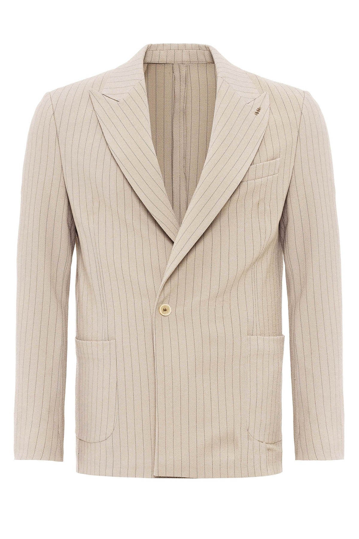 Antioch Single-Button Double-Breasted Striped Men's Blazer