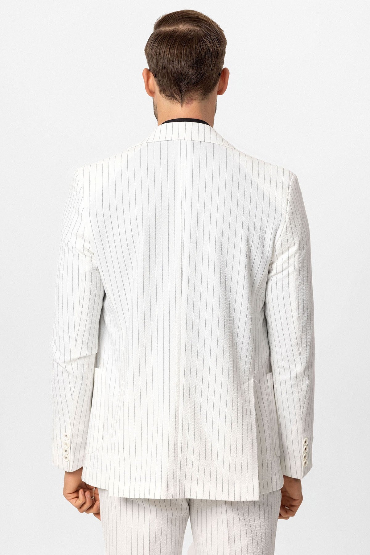 Antioch Single-Button Double-Breasted Striped Men's Blazer
