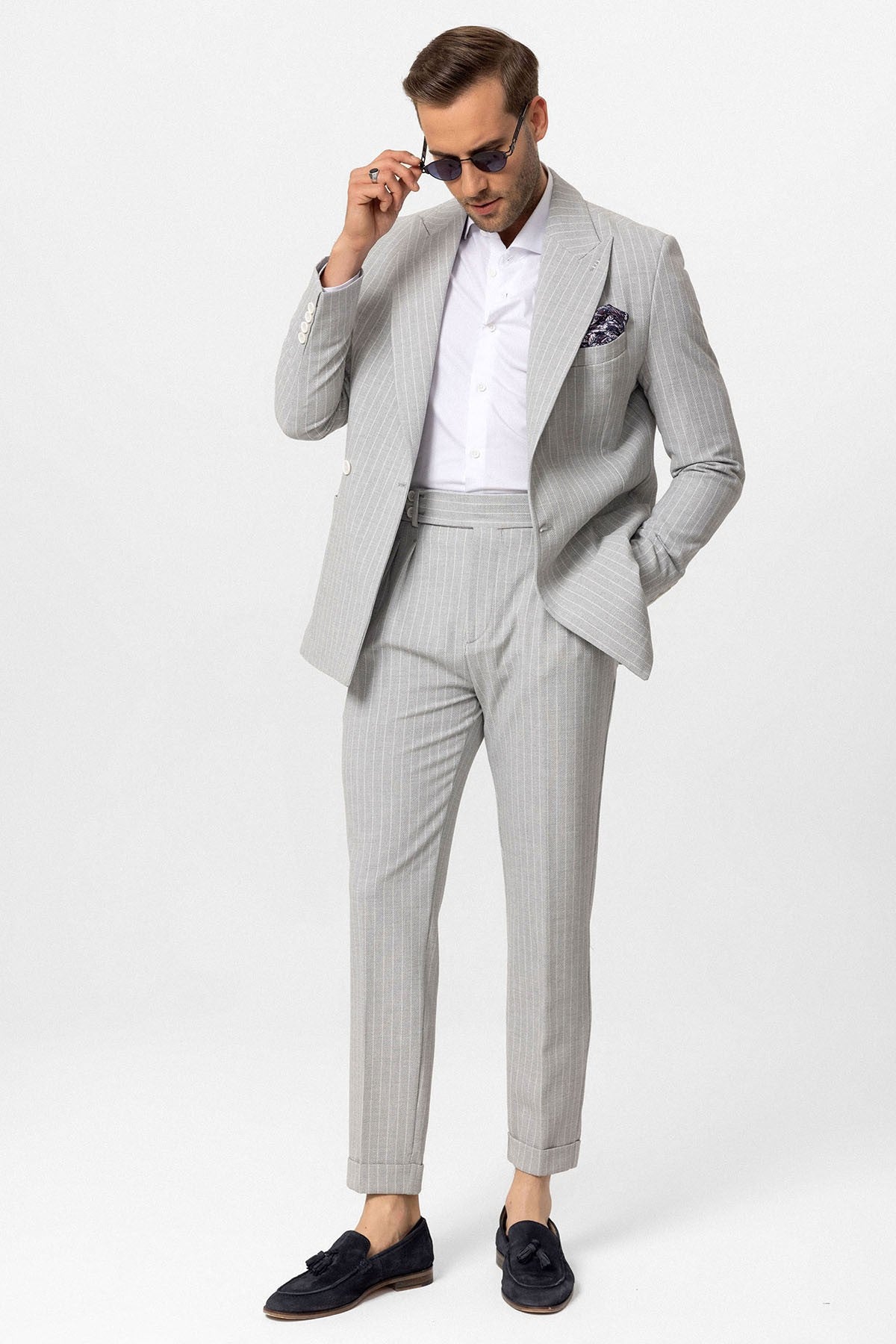 Antioch Single-Button Double-Breasted Striped Men's Blazer