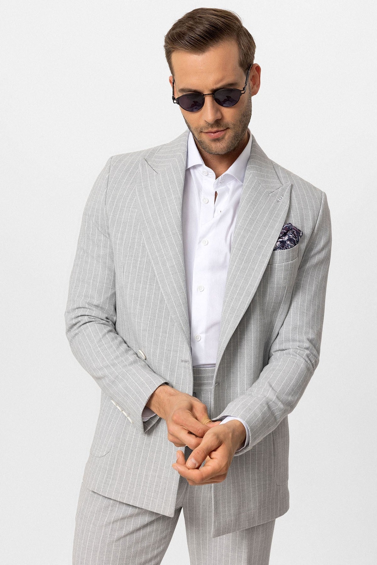 Antioch Single-Button Double-Breasted Striped Men's Blazer