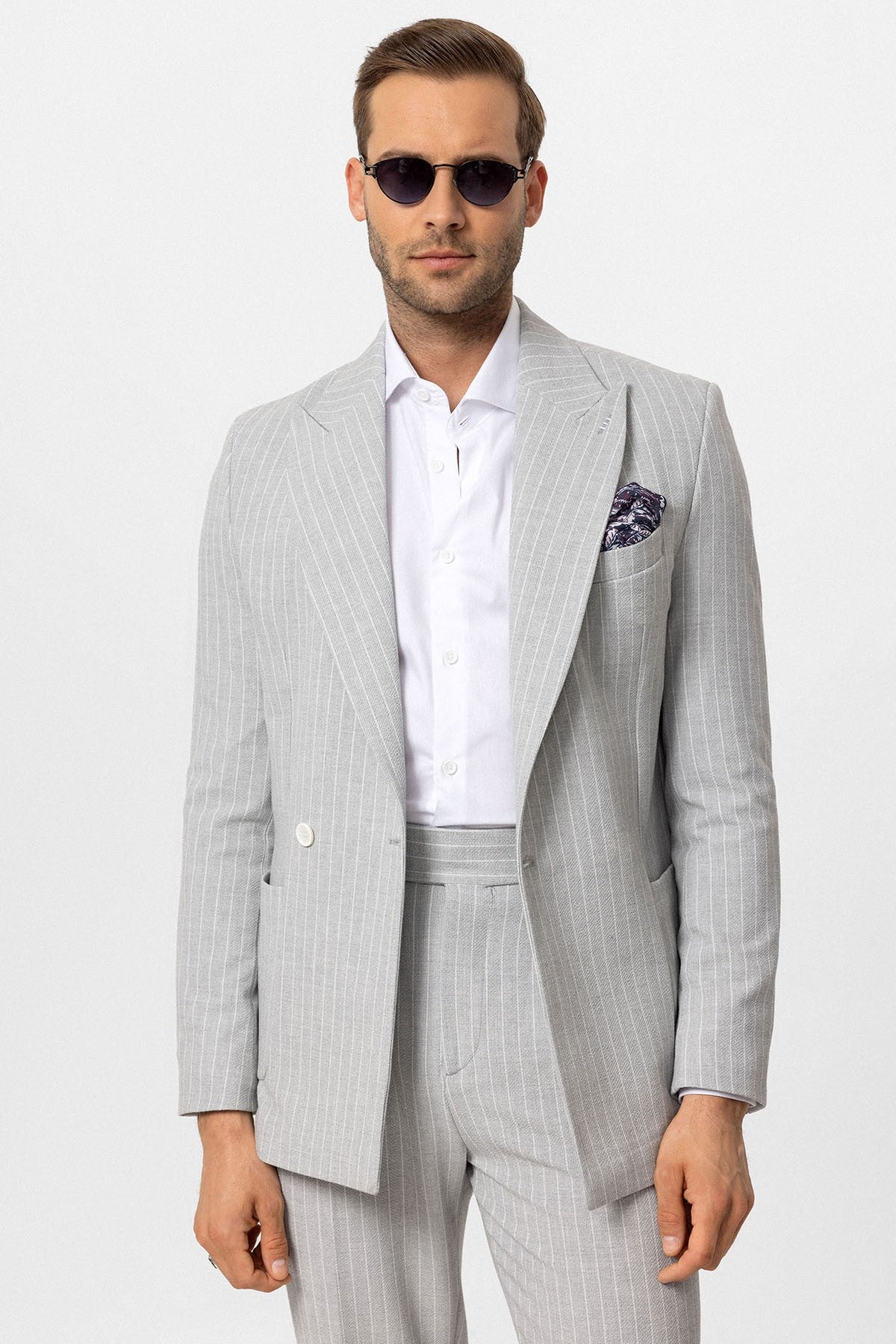 Antioch Single-Button Double-Breasted Striped Men's Blazer