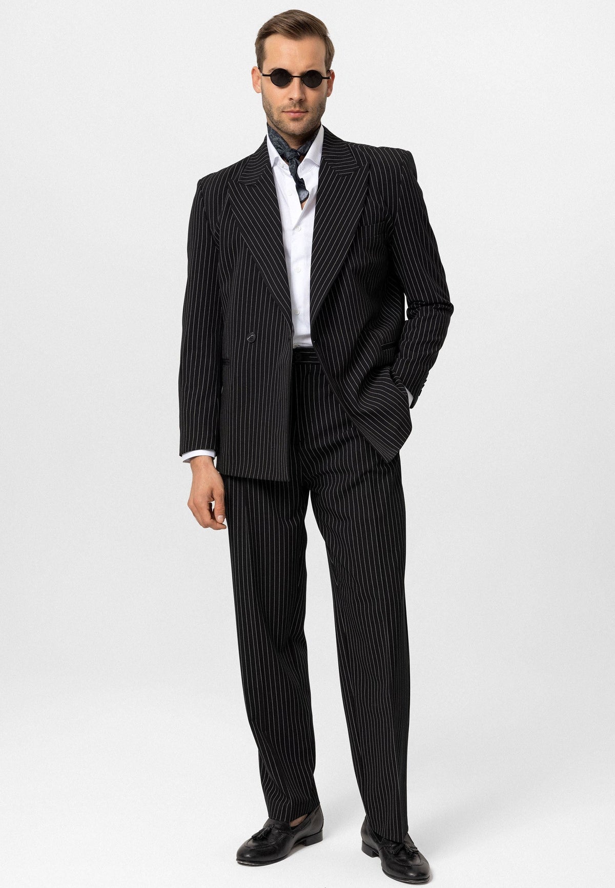 Antioch Double-Breasted Striped Men's Blazer Jacket