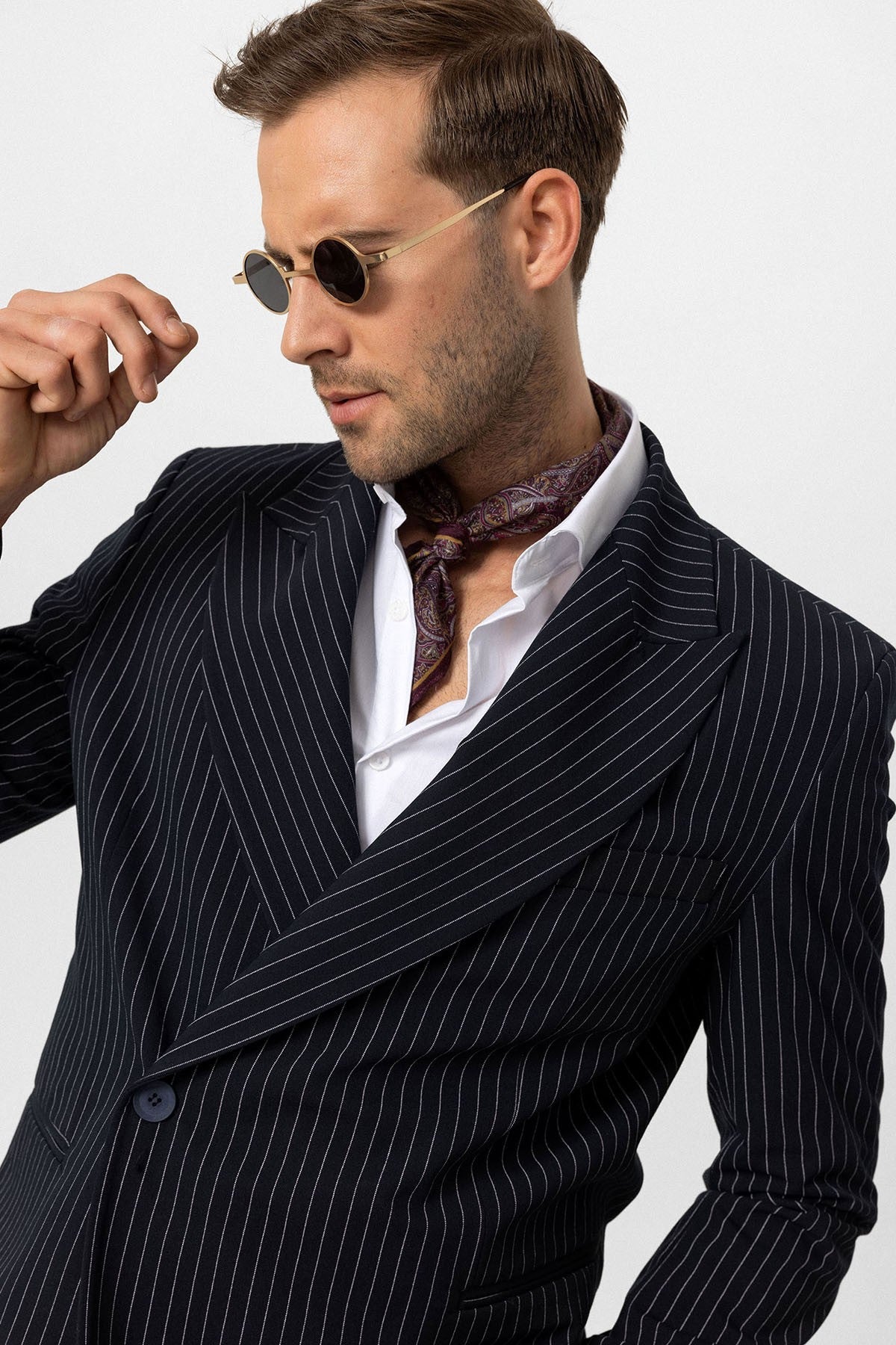 Antioch Double-Breasted Striped Men's Blazer Jacket