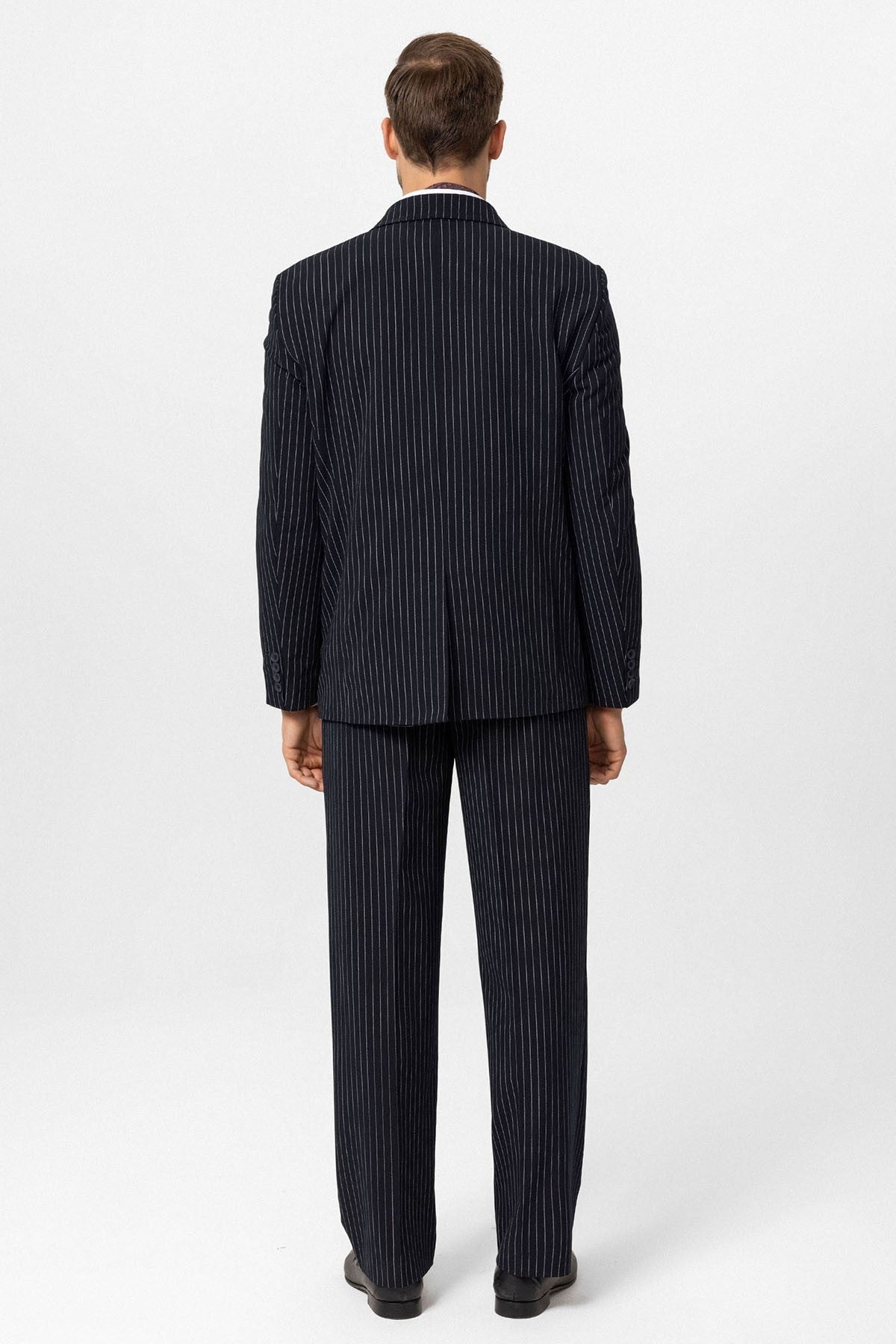 Antioch Double-Breasted Striped Men's Blazer Jacket