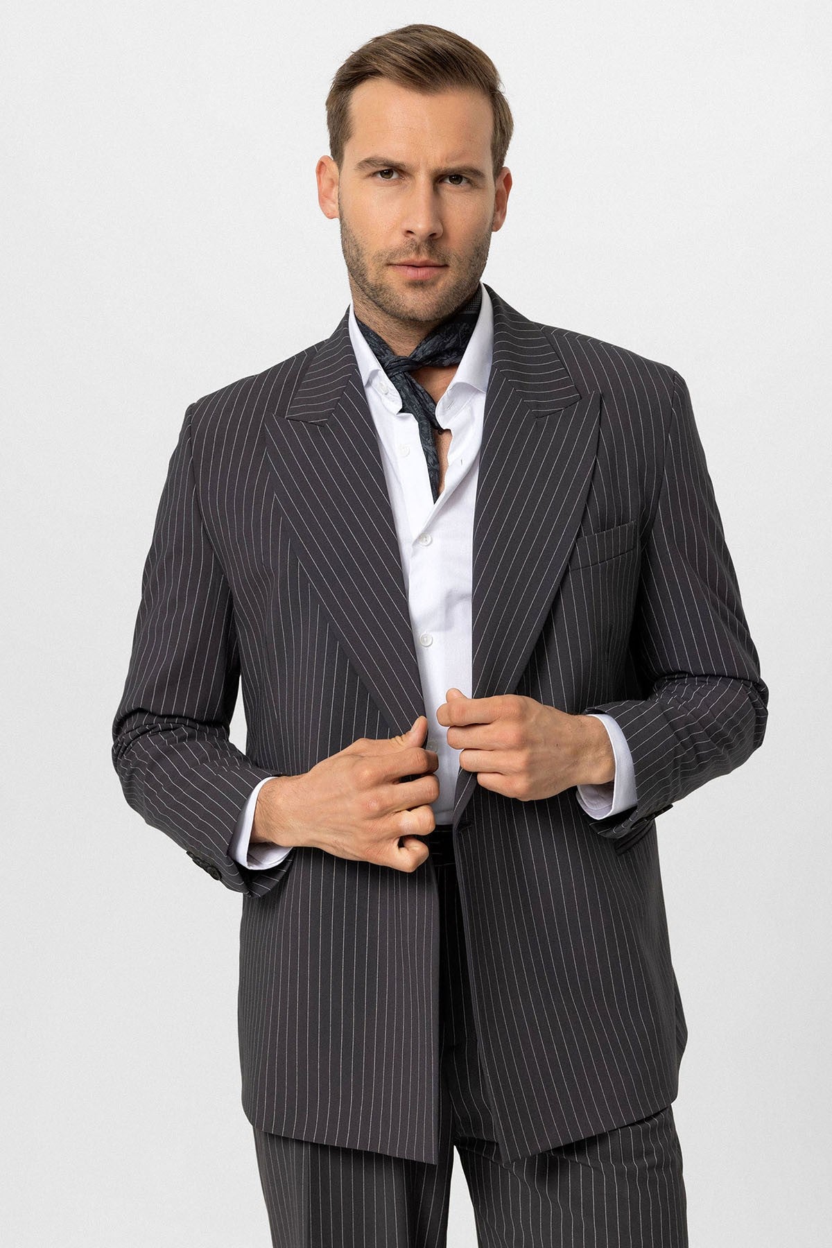 Antioch Double-Breasted Striped Men's Blazer Jacket