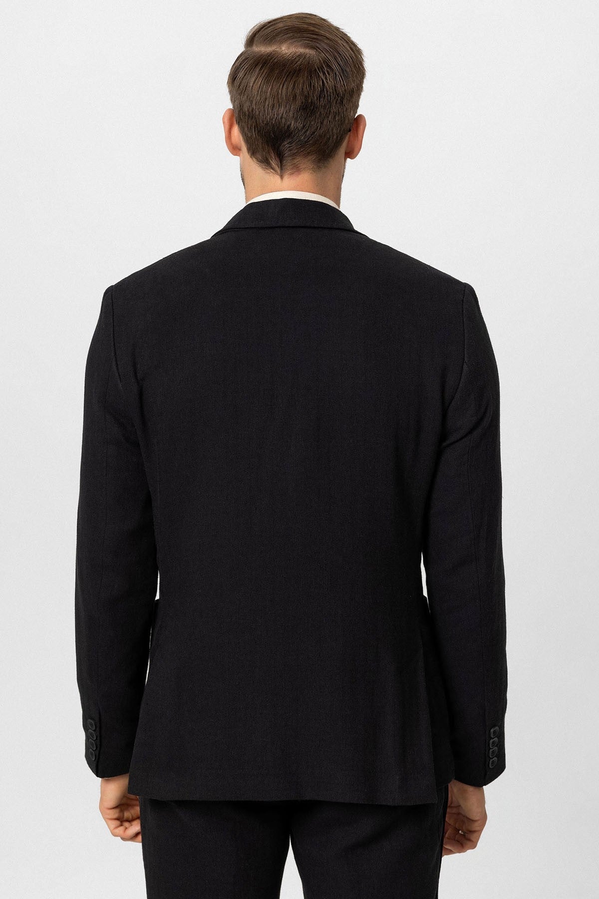 Double-Breasted Linen-Blend Men's Blazer