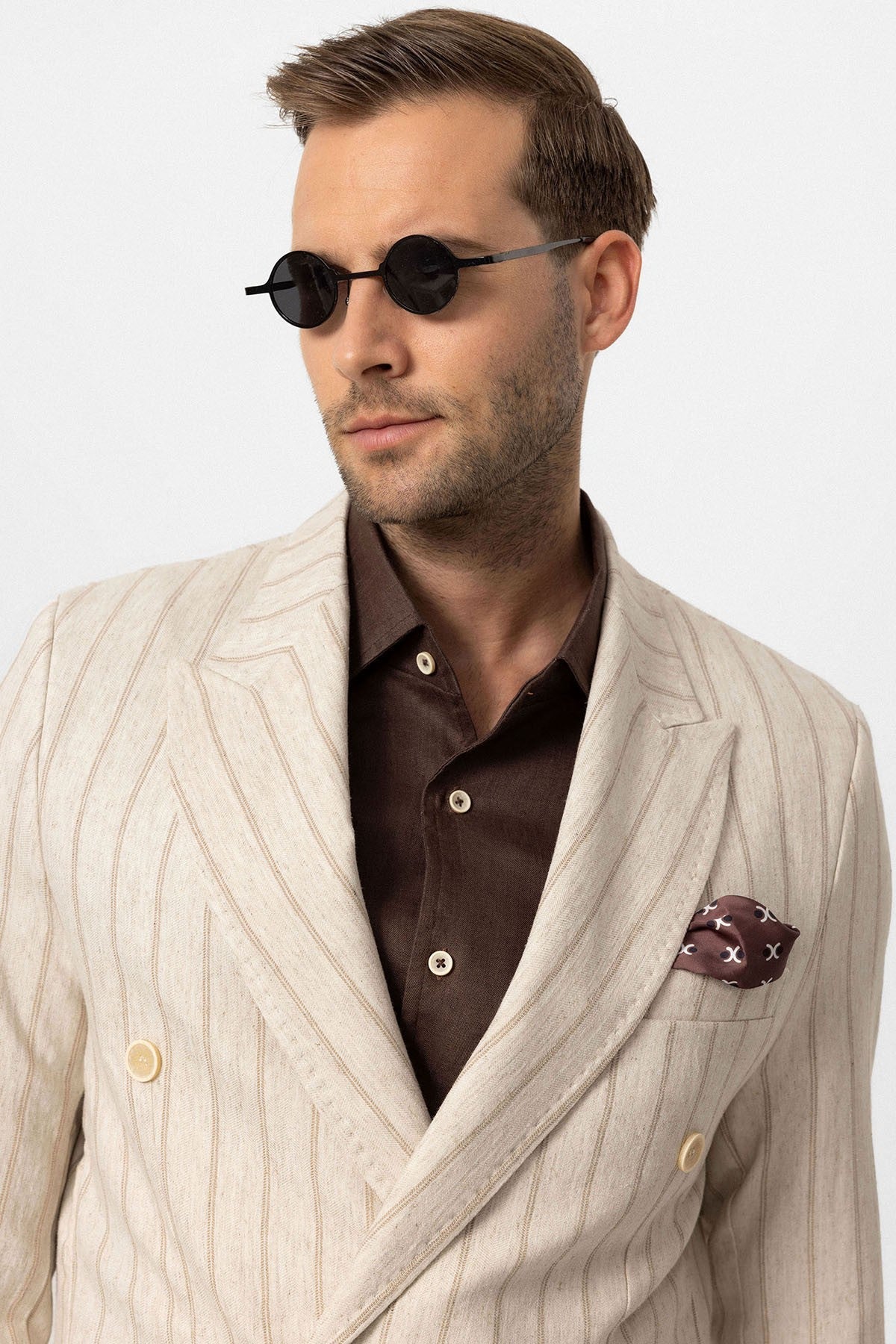 Antioch Linen-Blend Double-Breasted Men's Blazer