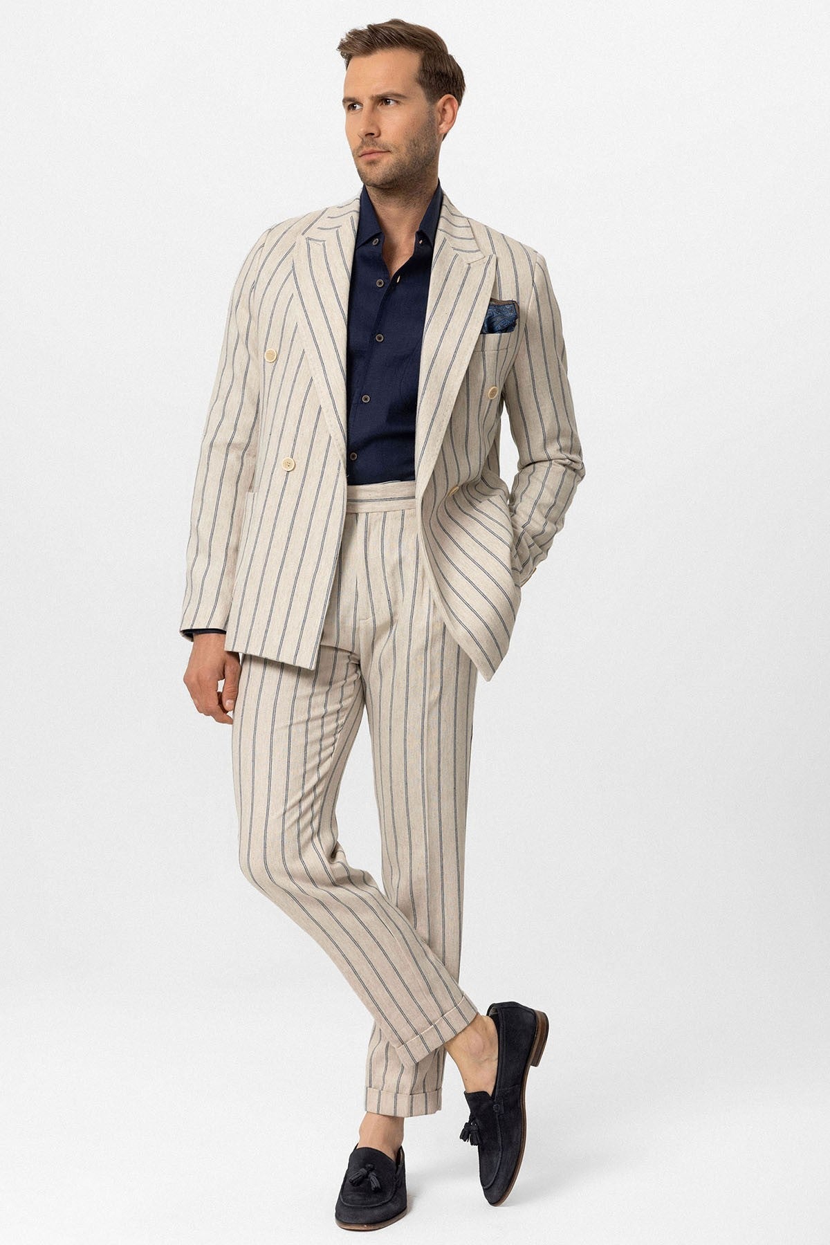 Antioch Linen-Blend Double-Breasted Men's Blazer