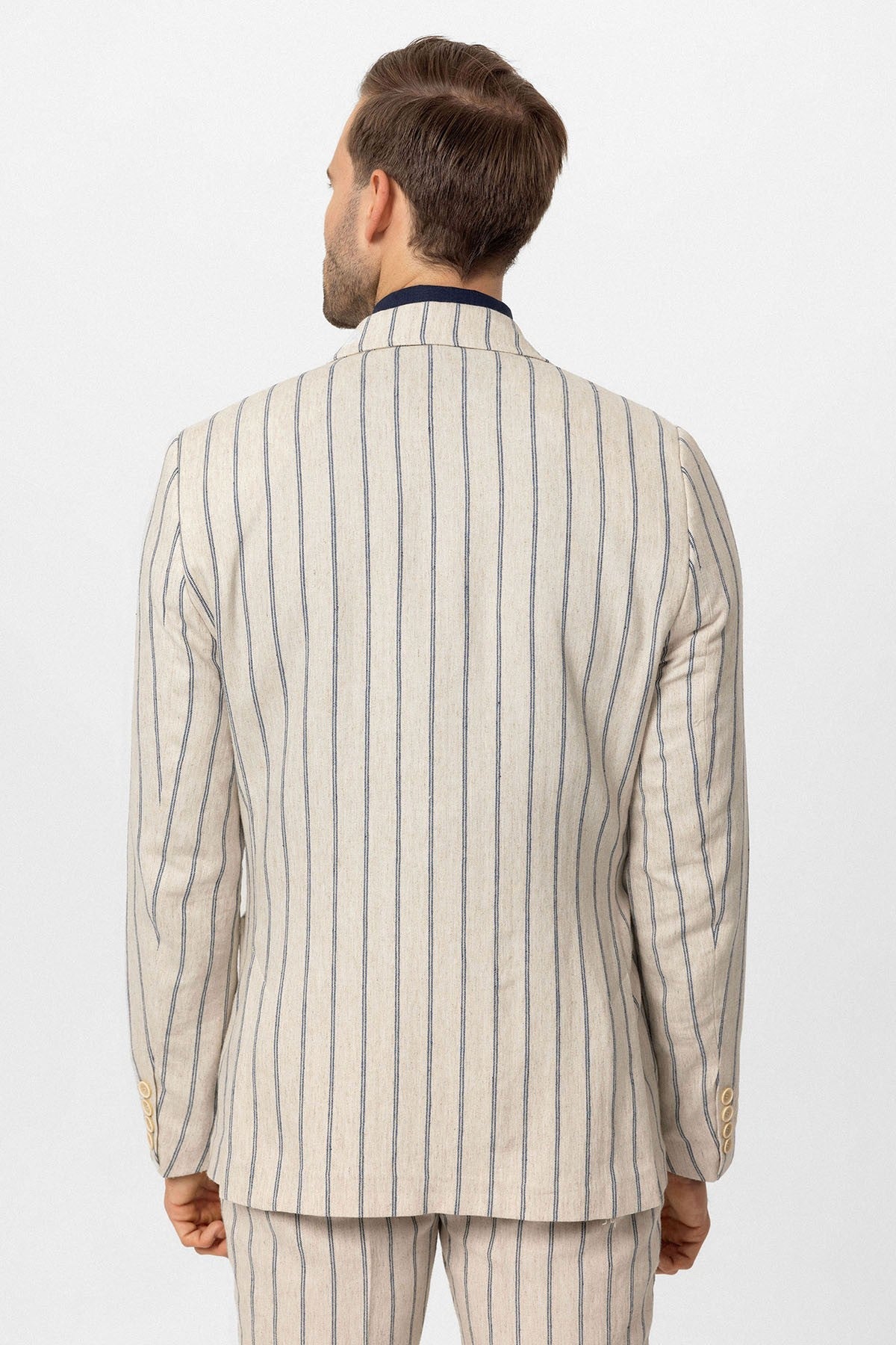 Antioch Linen-Blend Double-Breasted Men's Blazer
