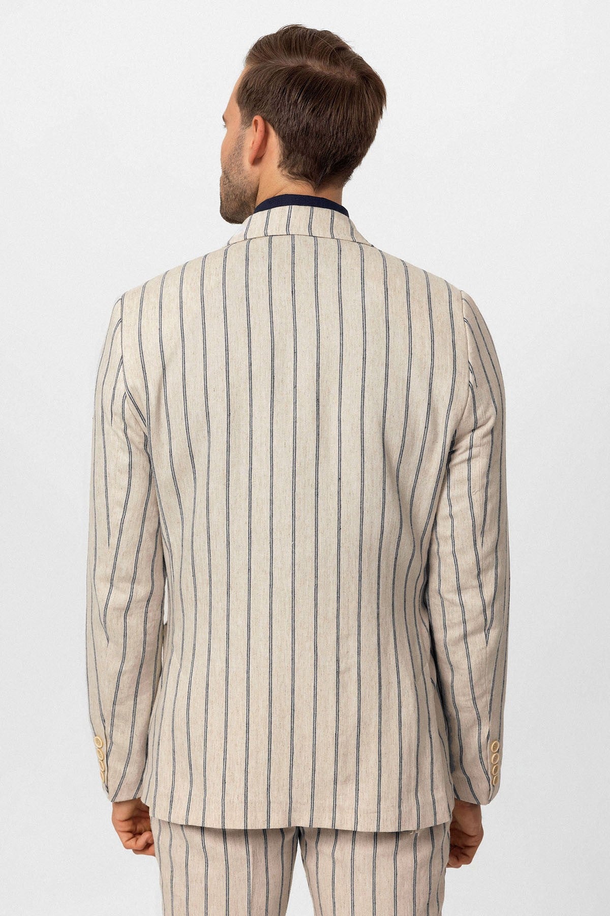 Antioch Linen-Blend Double-Breasted Men's Blazer