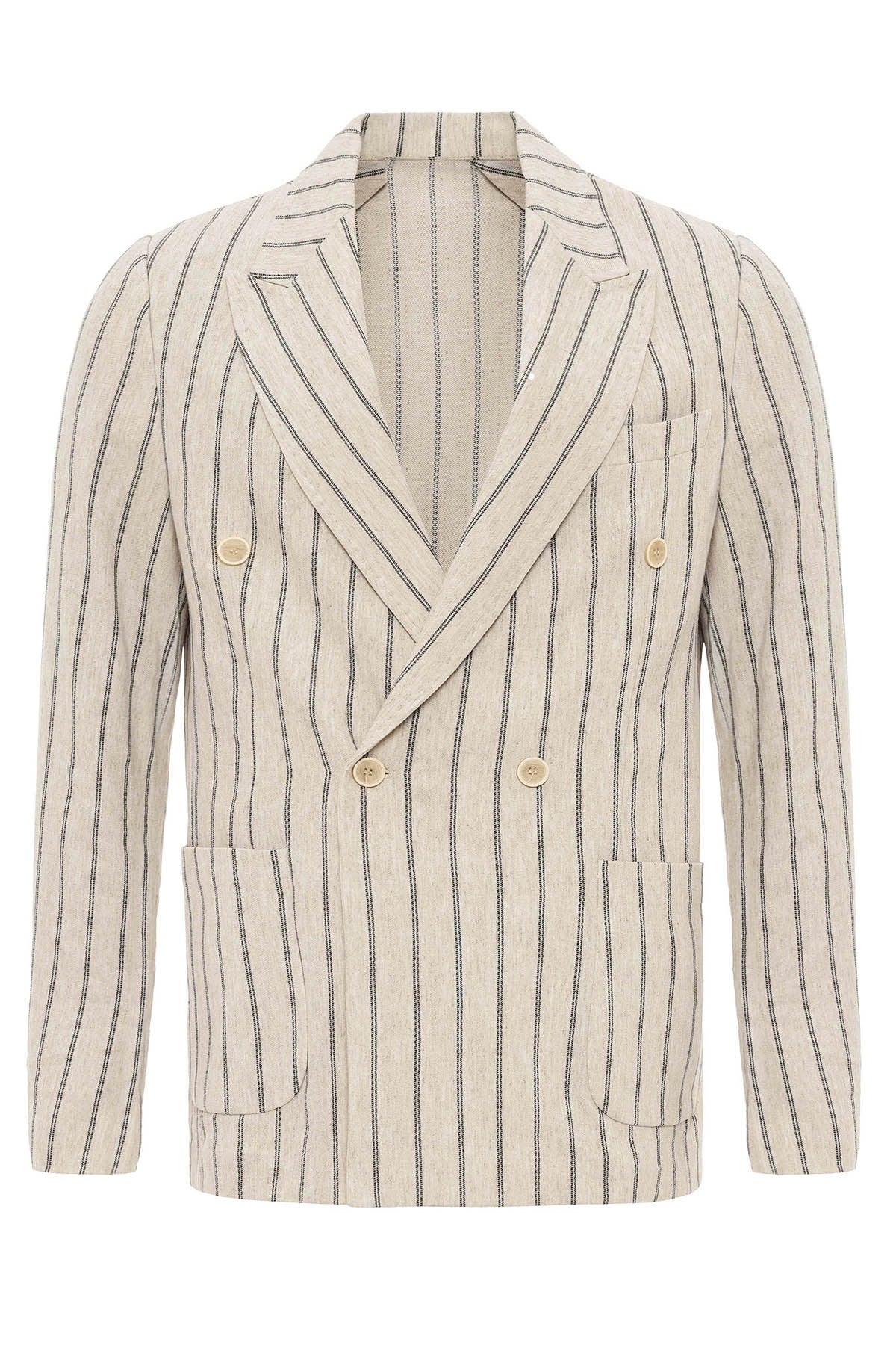 Antioch Linen-Blend Double-Breasted Men's Blazer