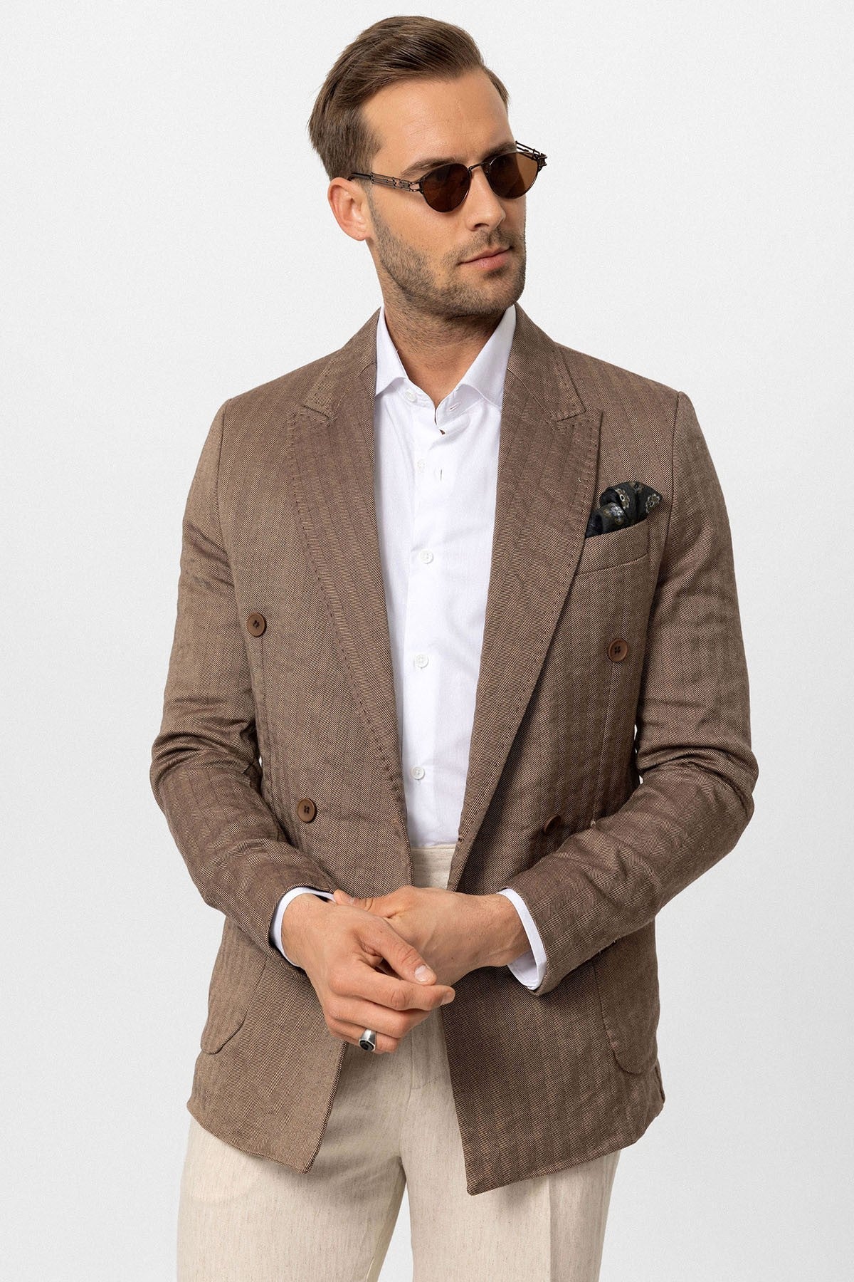 Antioch Men's Herringbone-Patterned Blazer