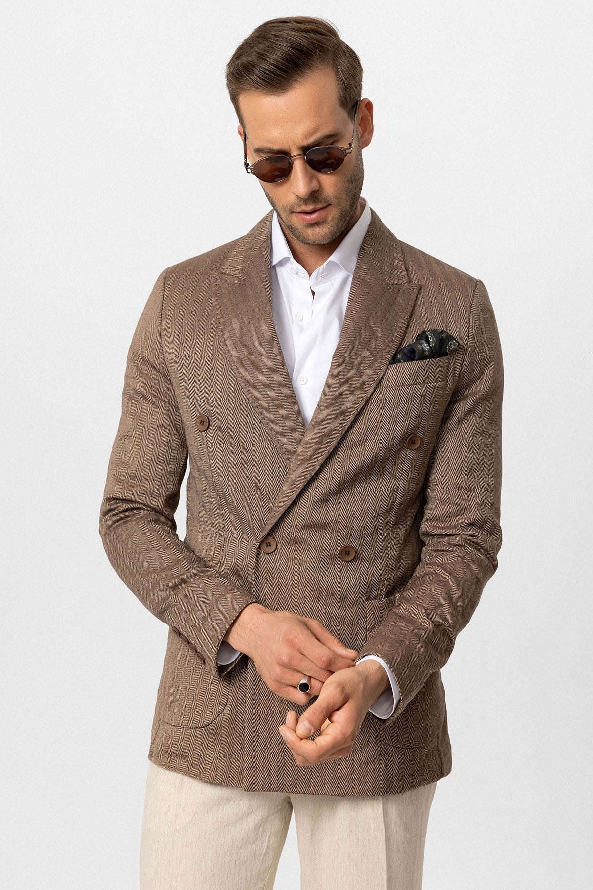 Antioch Men's Herringbone-Patterned Blazer