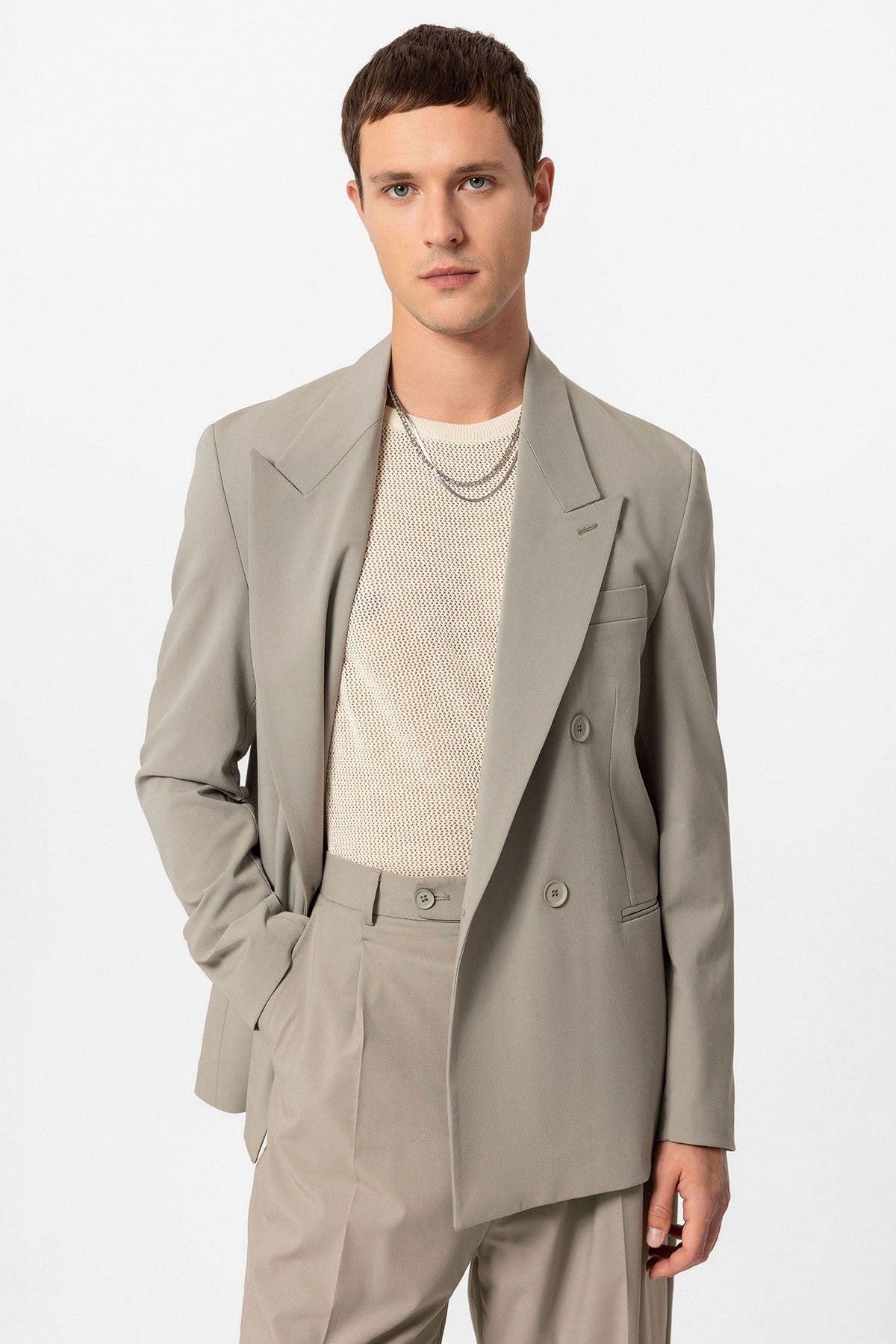 Antioch Single-Button Double-Breasted Men's Blazer